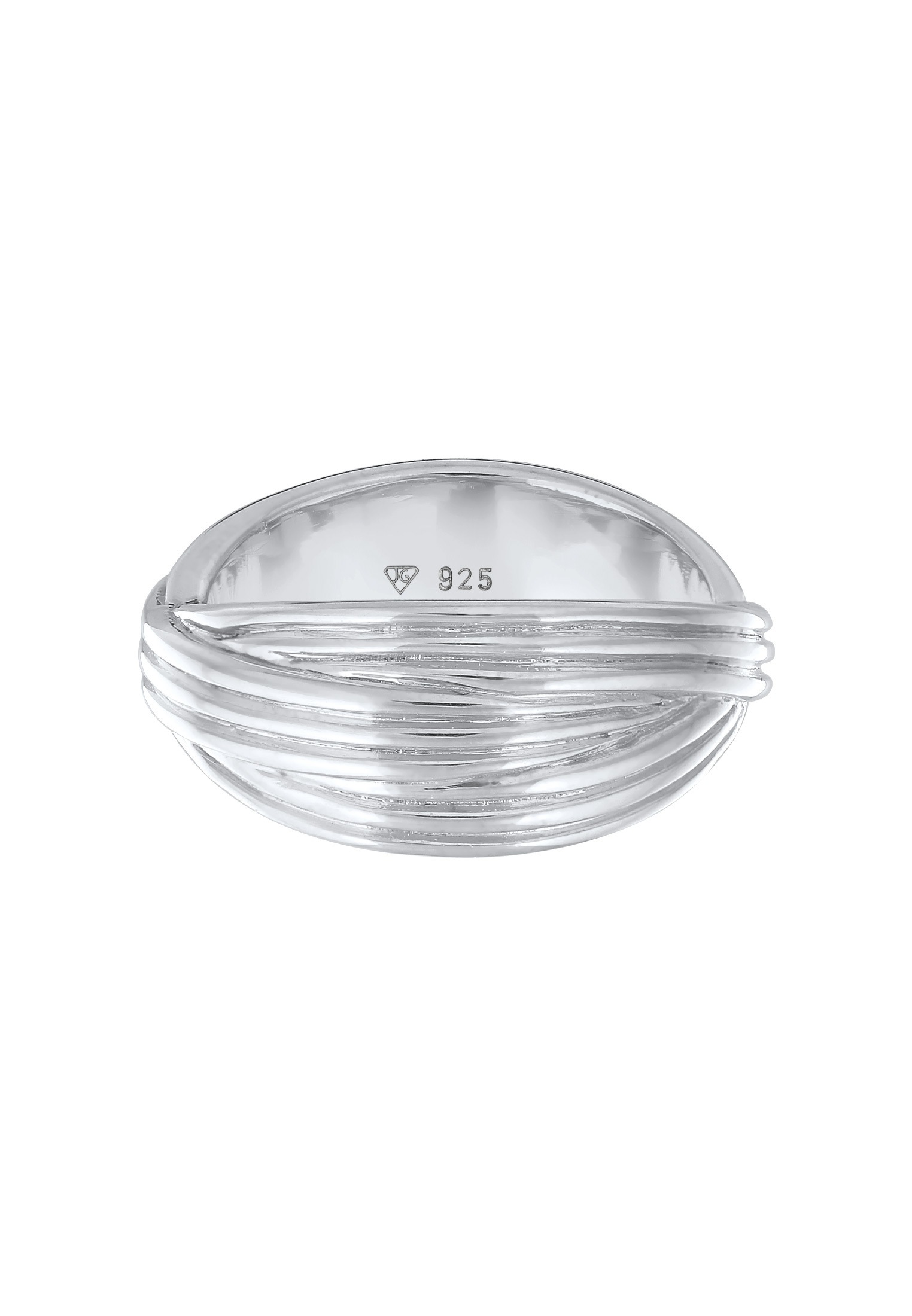 Elli Premium Silberring »Ring Wickelring Gerillt Modern 925 Silber«