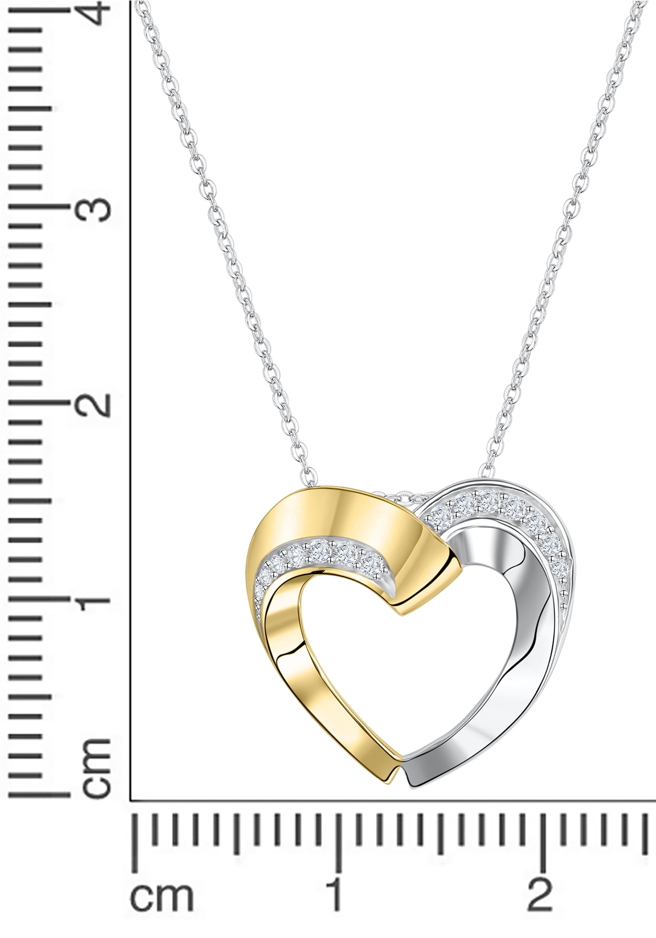 Firetti Kette mit Anhänger »Schmuck Geschenk Silber 925 Halsschmuck Halskette Ankerkette Herz« mit Zirkonia (synth.)