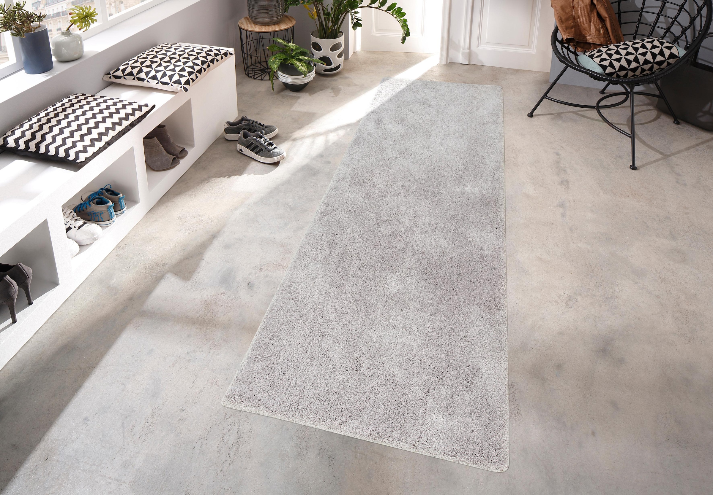 my home Hochflor-Läufer »Microfaser Teppich Magong, besonders weich, sehr feiner Flor«, rechteckig, 25 mm Höhe, uni Teppiche, Wohnzimmer, Schlafzimmer, Kinderzimmer, Flur, Brücke