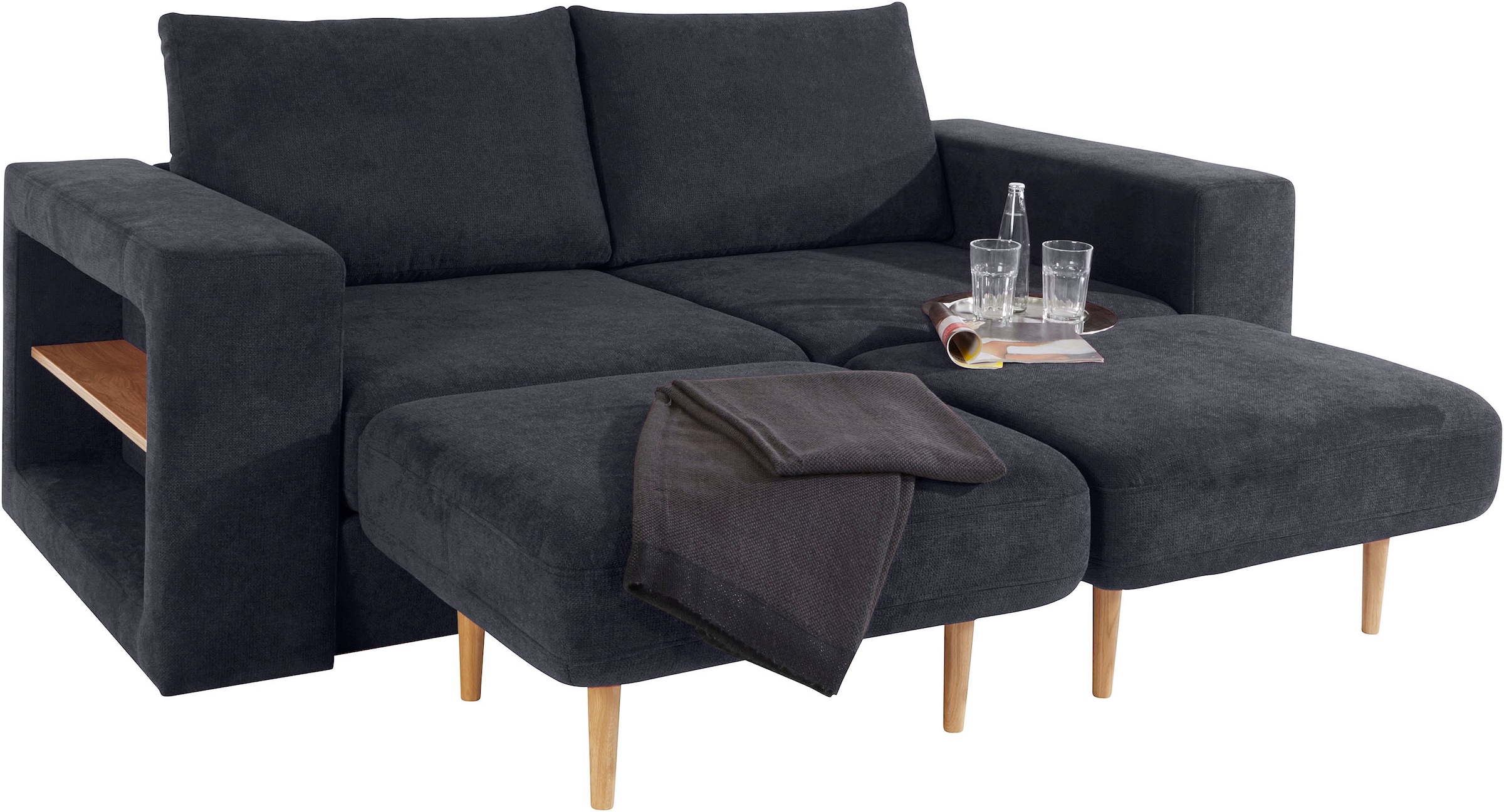 LOOKS by Wolfgang Joop 3-Sitzer »Looksvb«, Verwandlungssofa: aus Sofa wird Sofa mit 2 Hockern, mit Regalfunktion