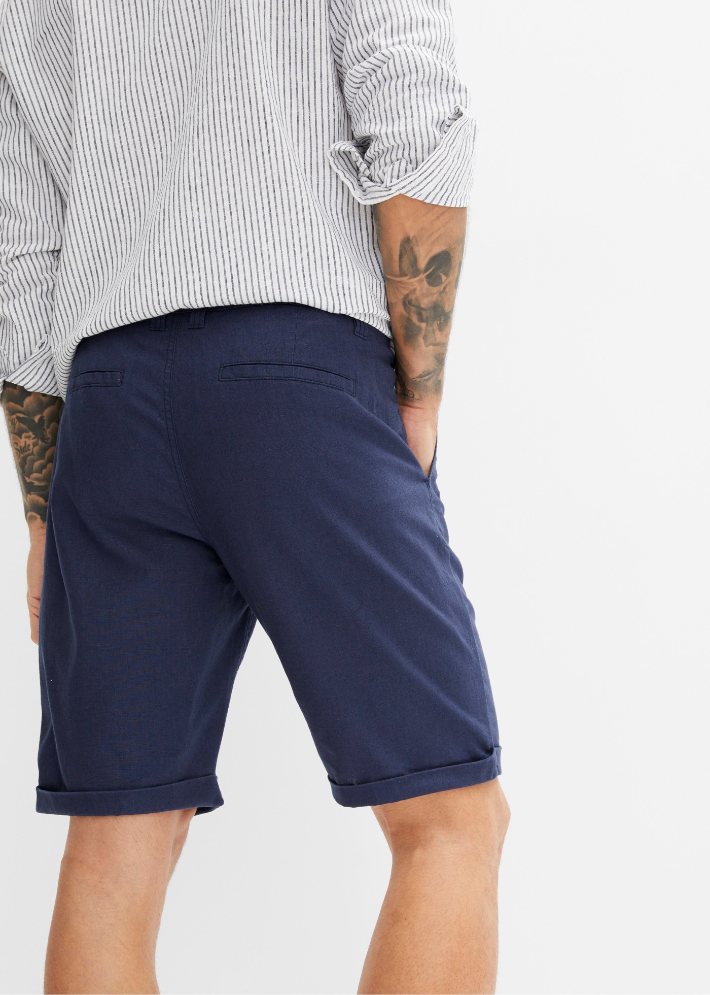 bonprix Bermudas  aus Leinen-Baumwoll-Mix, Regular Fit, mit Bindeband am Bund