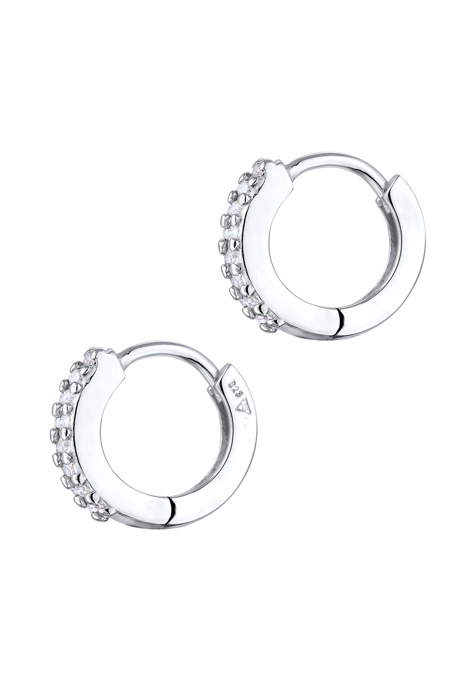 Elli Paar Creolen »Ohrringe Creolen Scharnier Zirkonia 925 Silber«