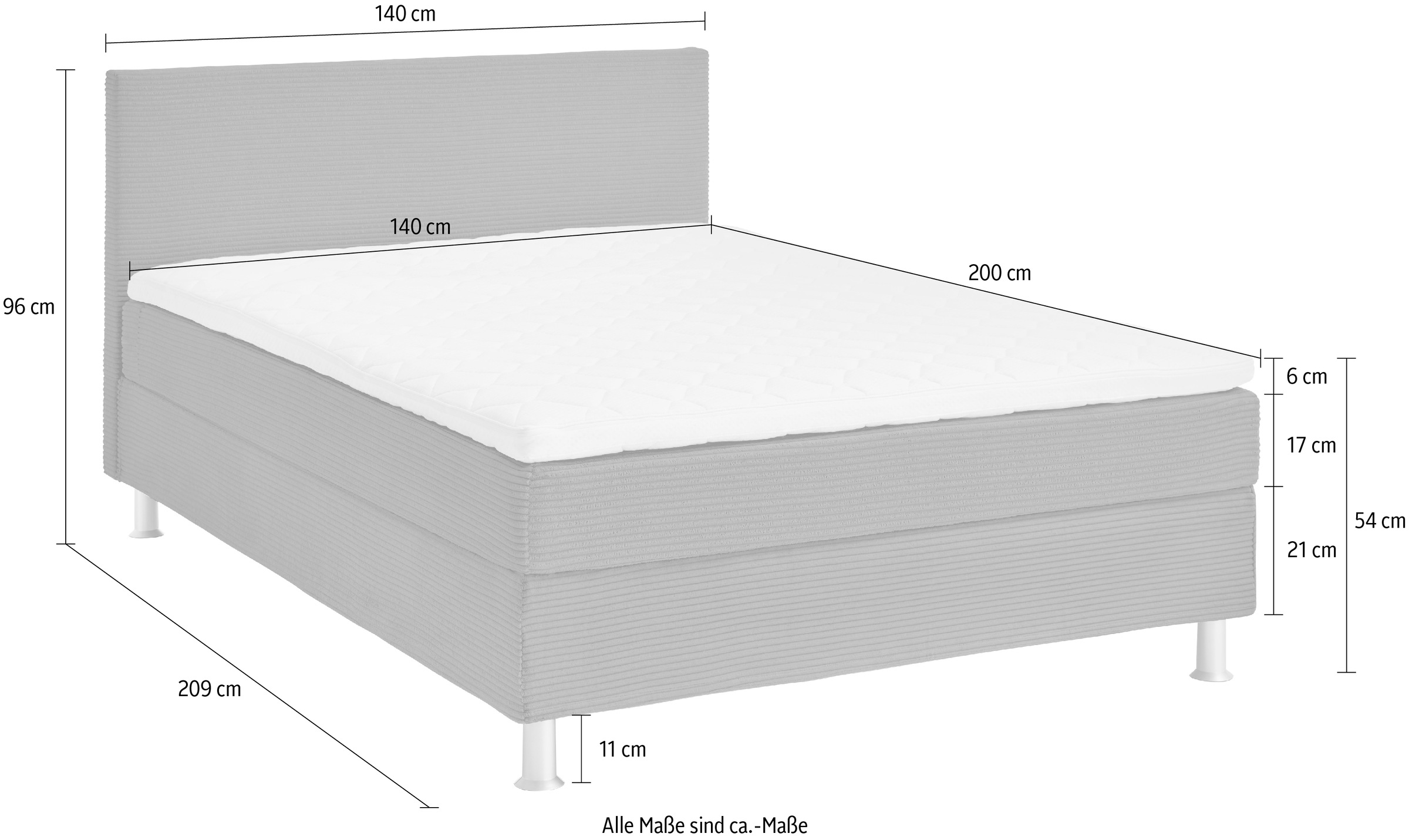 ATLANTIC home collection Boxbett »Edison«, inkl. Bonnellfederkern-Matratze und Topper