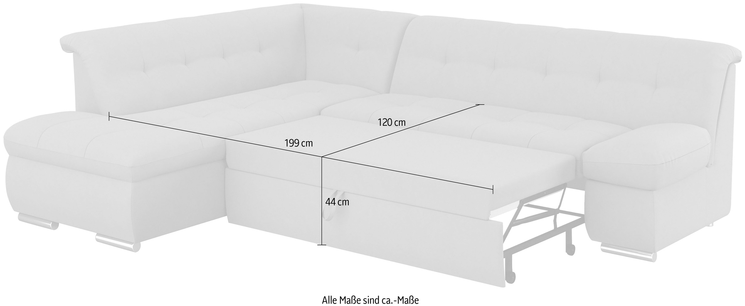 DOMO collection Ecksofa »Mona L-Form«, wahlweise mit Bett- und Armlehnfunktion