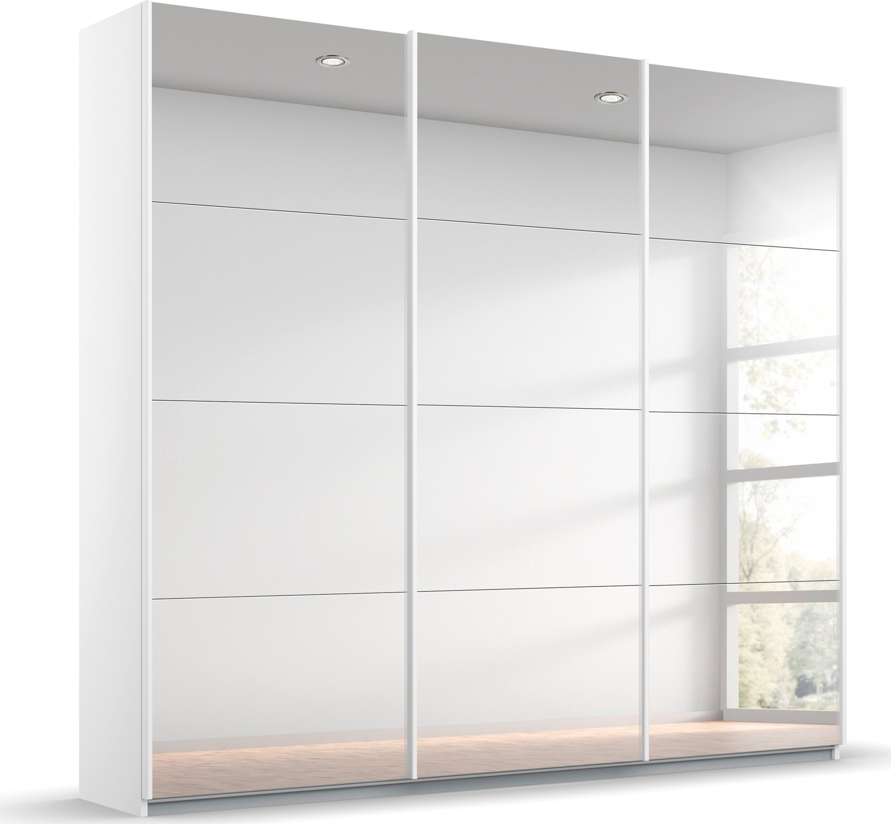 rauch Schwebetürenschrank »Kleiderschrank Schrank Garderobe ORACLE mit Spiegelfront«, inkl. Schubladen-Einsatz und extra Einlegeböden MADE IN GERMANY