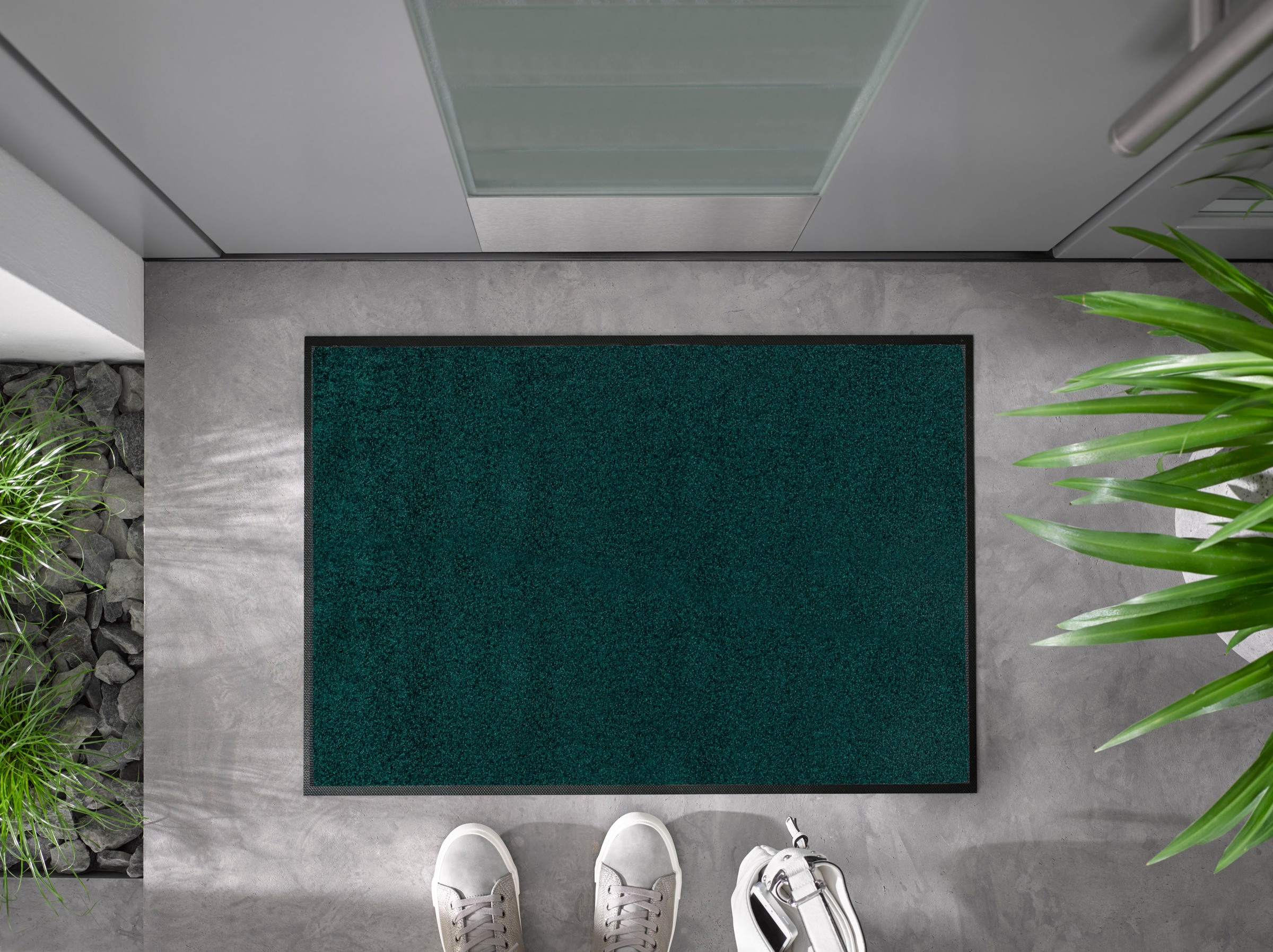 wash+dry by Kleen-Tex Fußmatte »Trend Uni, Schmutzfangmatte, waschbar«, rechteckig, 9 mm Höhe, rutschhemmend, In- und Outdoor geeignet, auch als Läufer erhältlich