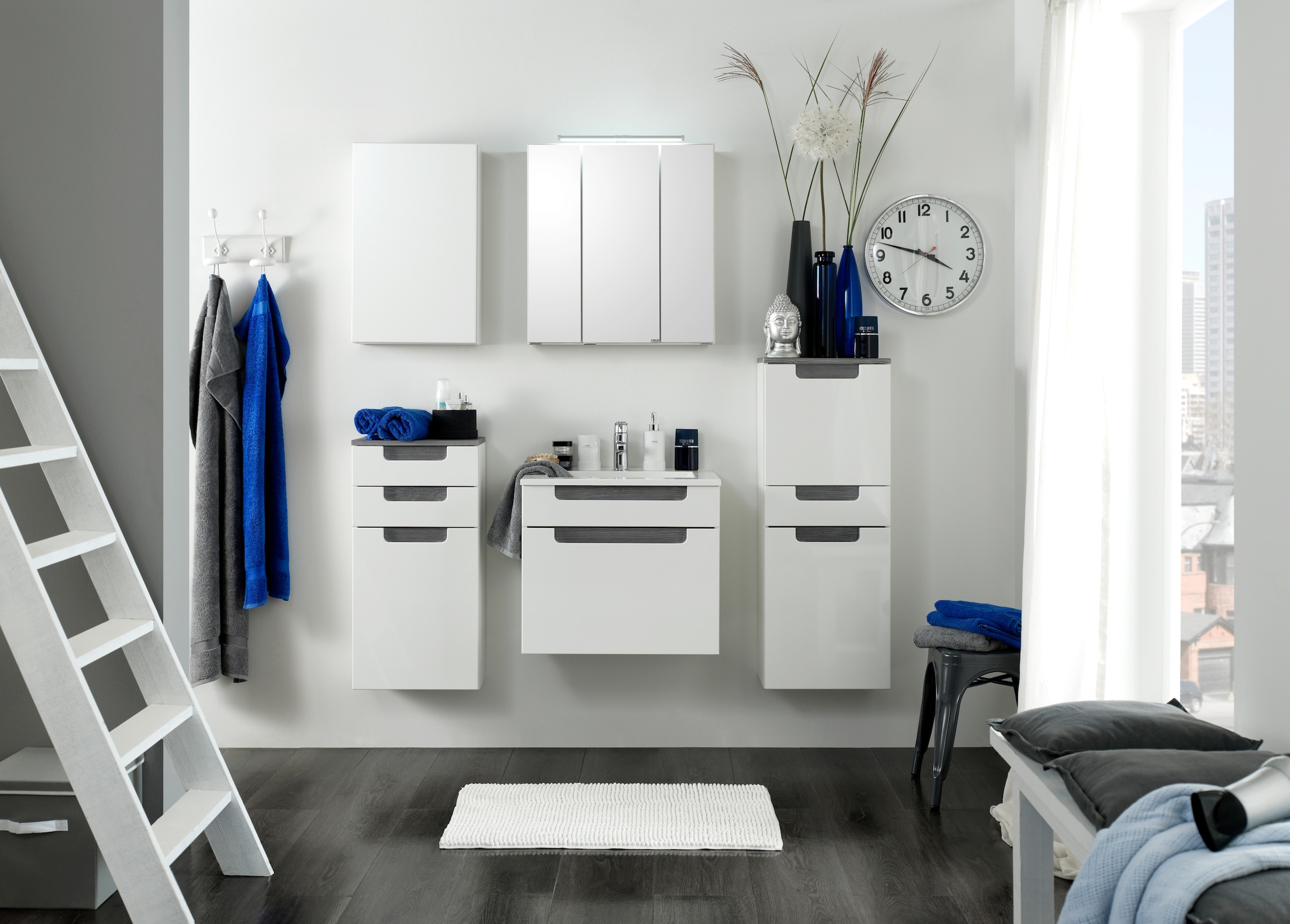 welltime Badmöbel-Set »Siena«, (2 St.), Spiegelschrank inklusive LED-Beleuchtung, Breite 60 cm