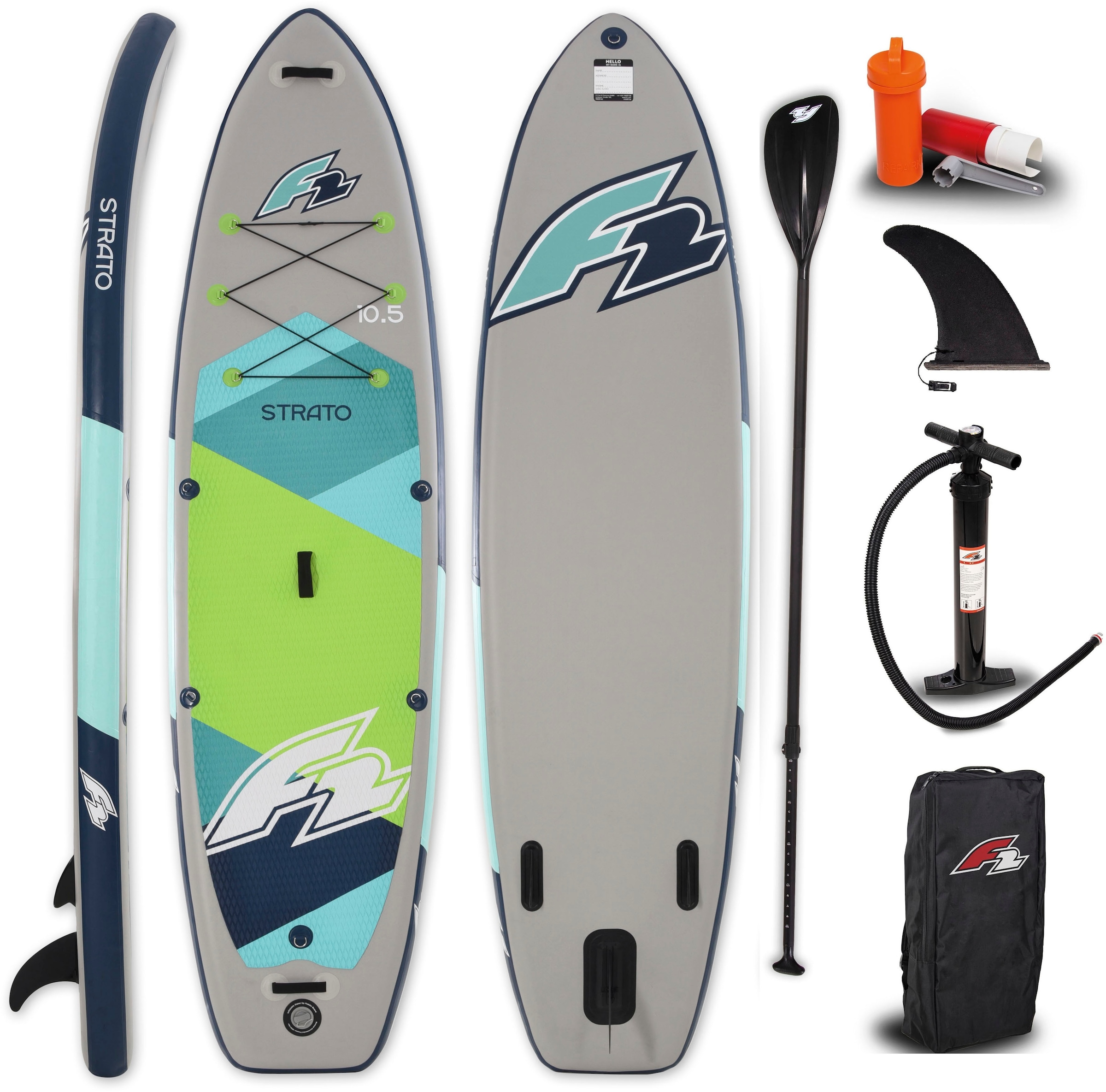 F2 SUP-Board »Strato 10,5 green«, (Packung, 5 tlg.)