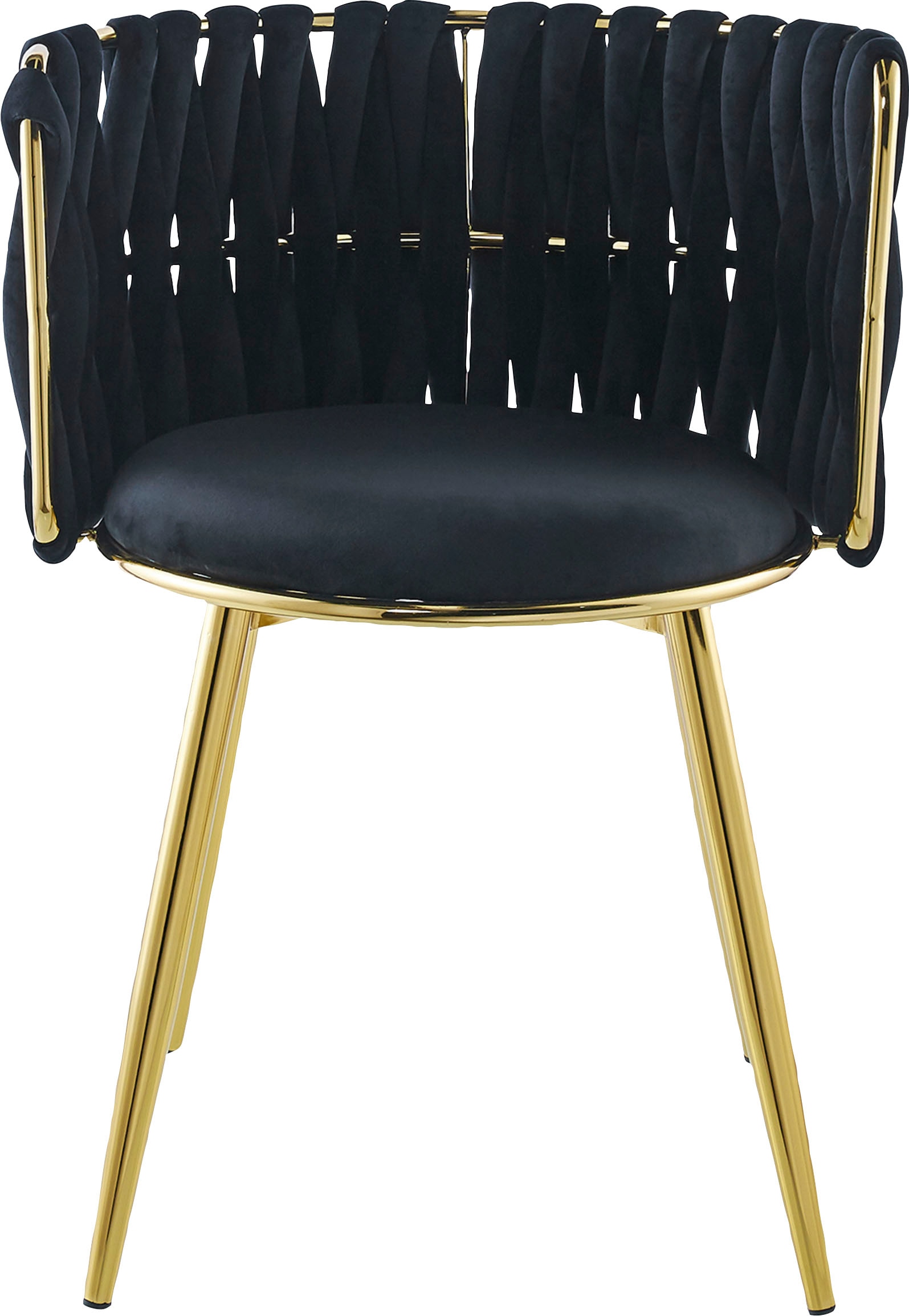 Kayoom Esszimmerstuhl »Stuhl Milla 125 2er-Set,tolles Design der Rückenlehne,runde Sitzfläche«, (Set), 2 St., Stoffbezug, samtweicher Bezug, hochwertig, vielseitig einsetzbarer Stuhl
