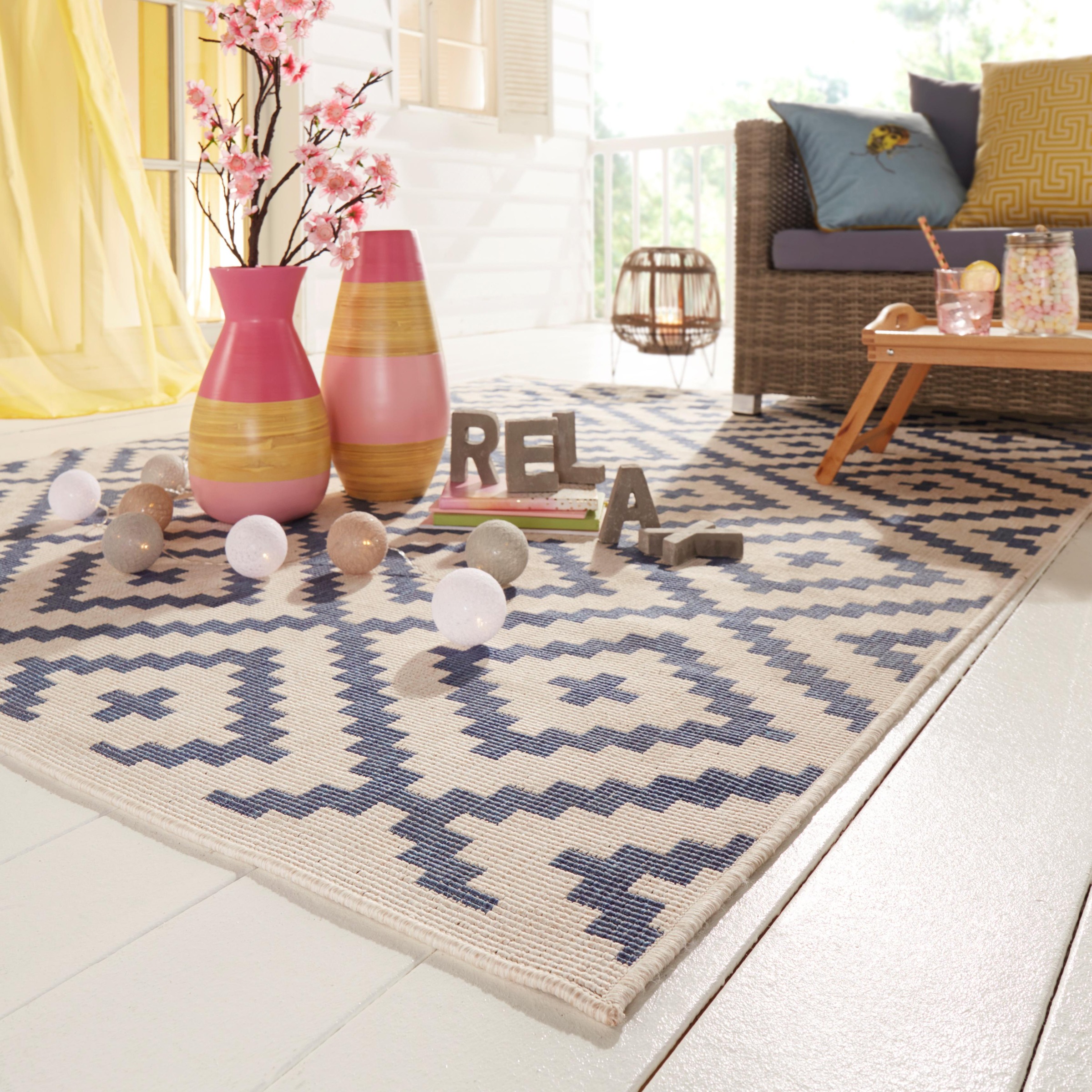 rechteckig, Outdoor, Flachgewebe, »Ronda Sisal-Optik, Design Wendeteppich«, In- my geometrisches Boho Teppich home und