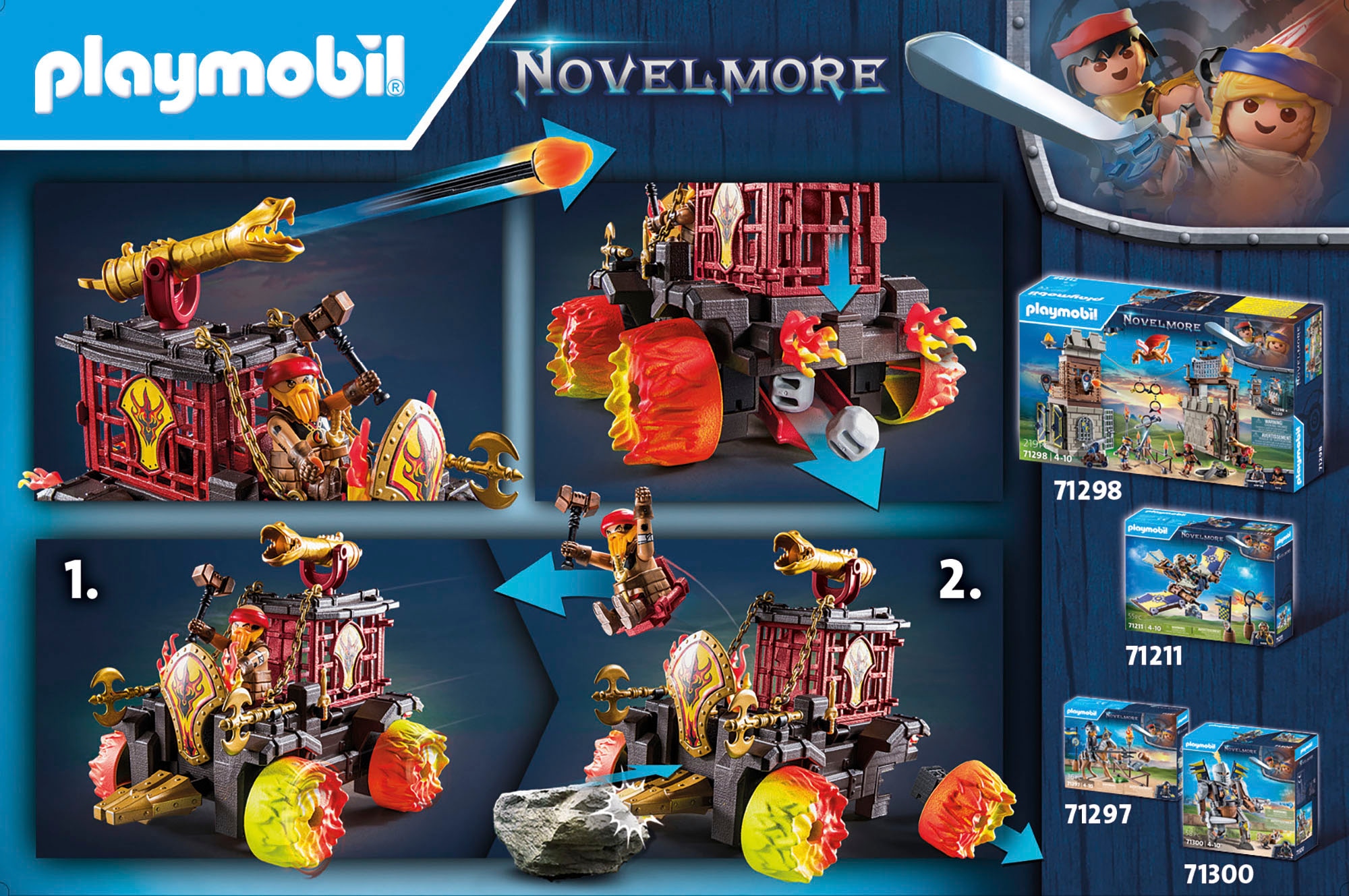 Playmobil® Konstruktions-Spielset »Burnham Raiders - Feuerkampfwagen (71299), Novelmore«, (46 St.), Made in Europe