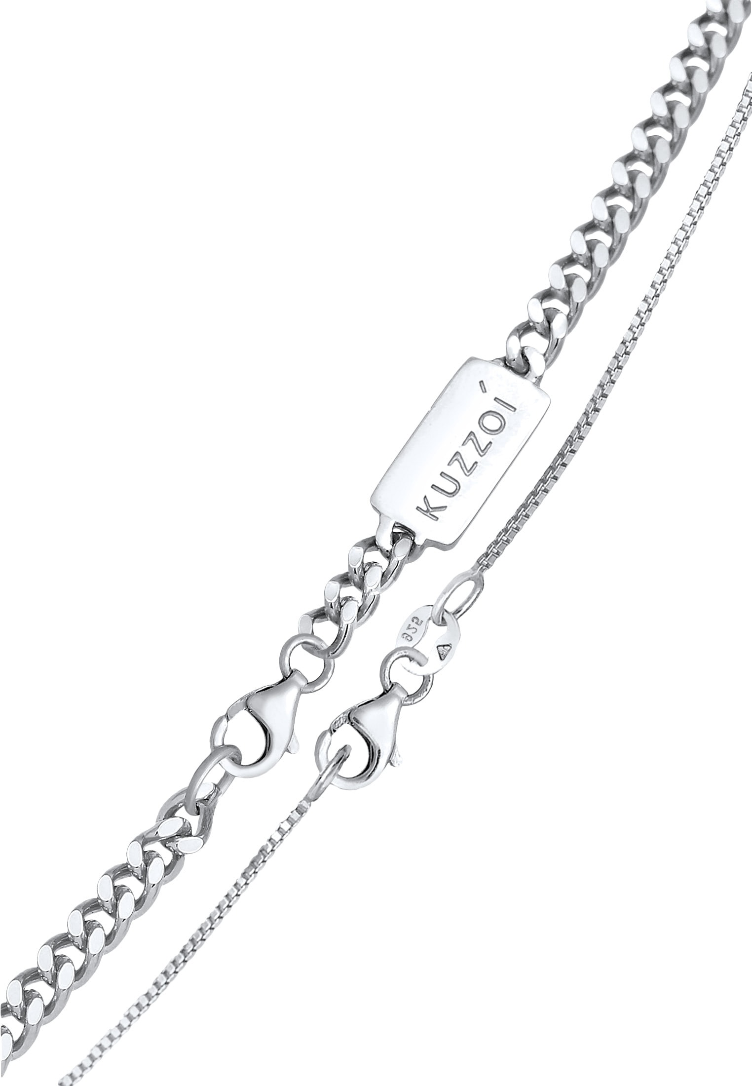 Kuzzoi Silberkette »Halskette Herren Ketten Panzer Venezia ( 2 tlg.) 925 Silber«
