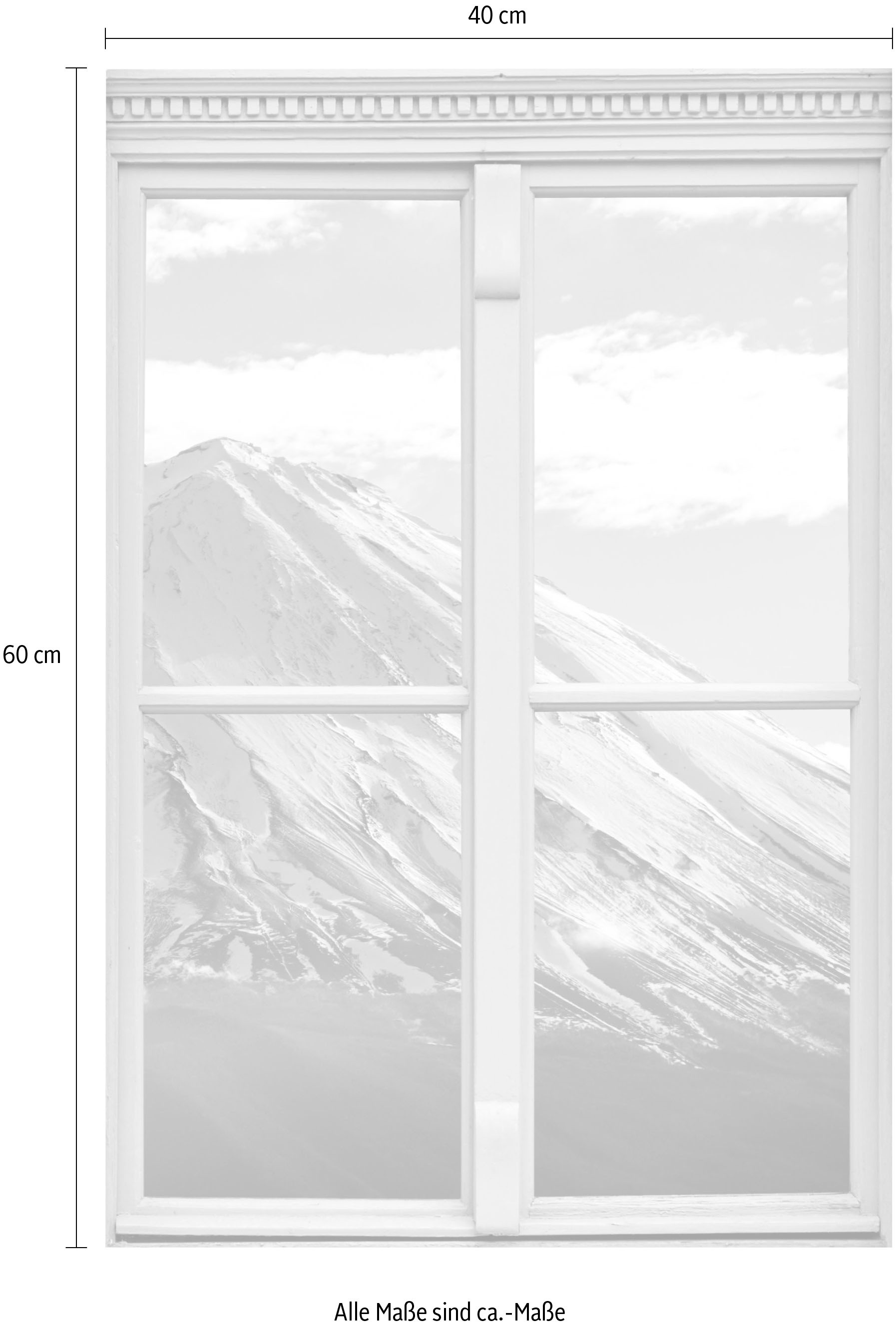 queence Wandsticker »Berge«, Wandsticker, Wandbild, selbstklebend, 3D, Fenster