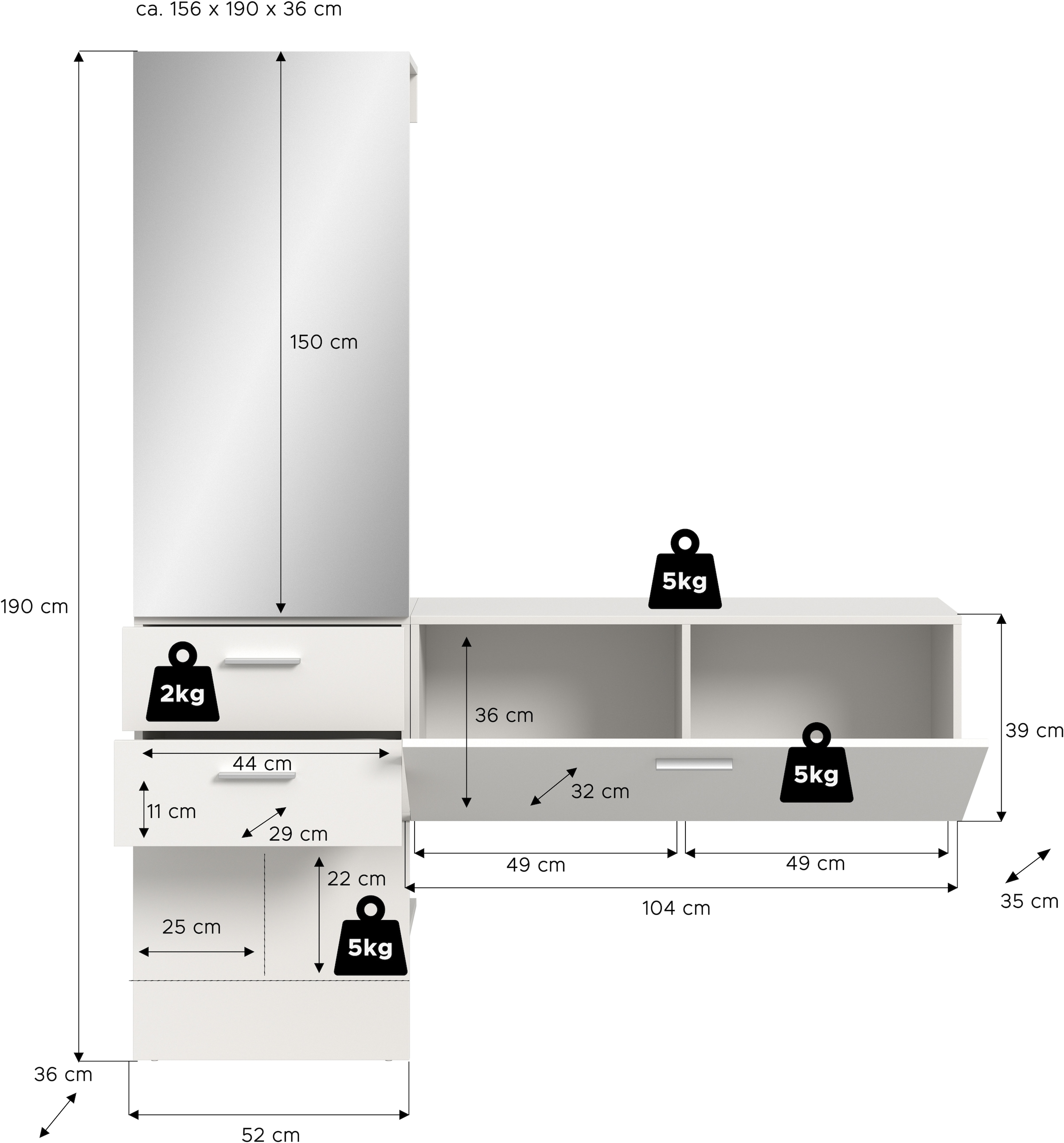 Home affaire Garderoben-Set Set, 2 Stk. tlg.