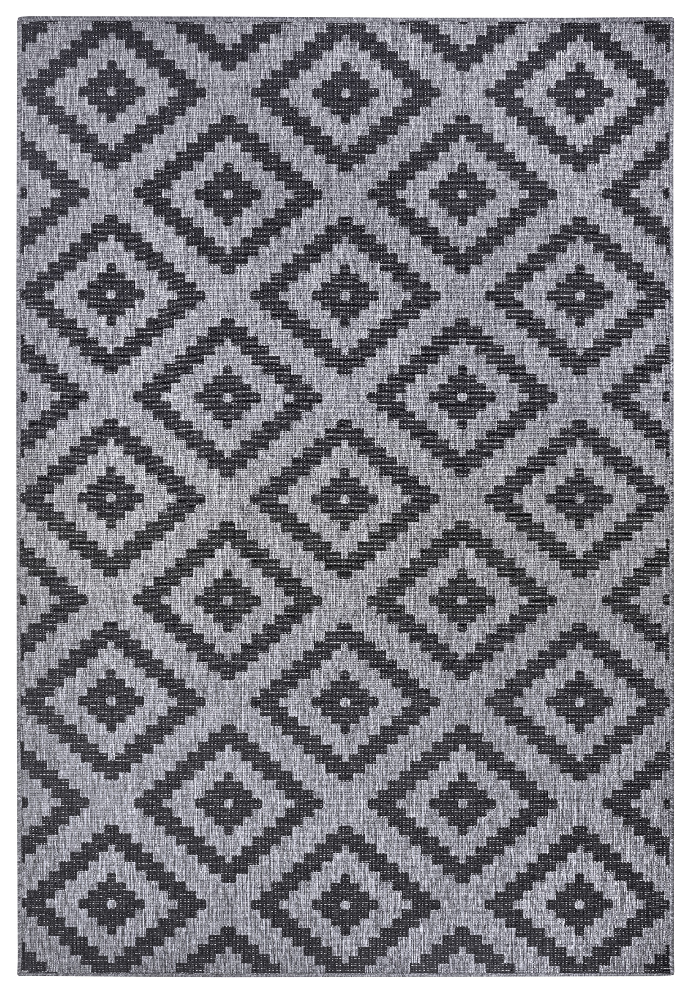 NORTHRUGS Teppich »Malta Wendeteppich«, rechteckig, 5 mm Höhe, In-& Outdoor, Wetterfest, Balkon, Terrasse, Raute, Läufer, Wohnzimmer