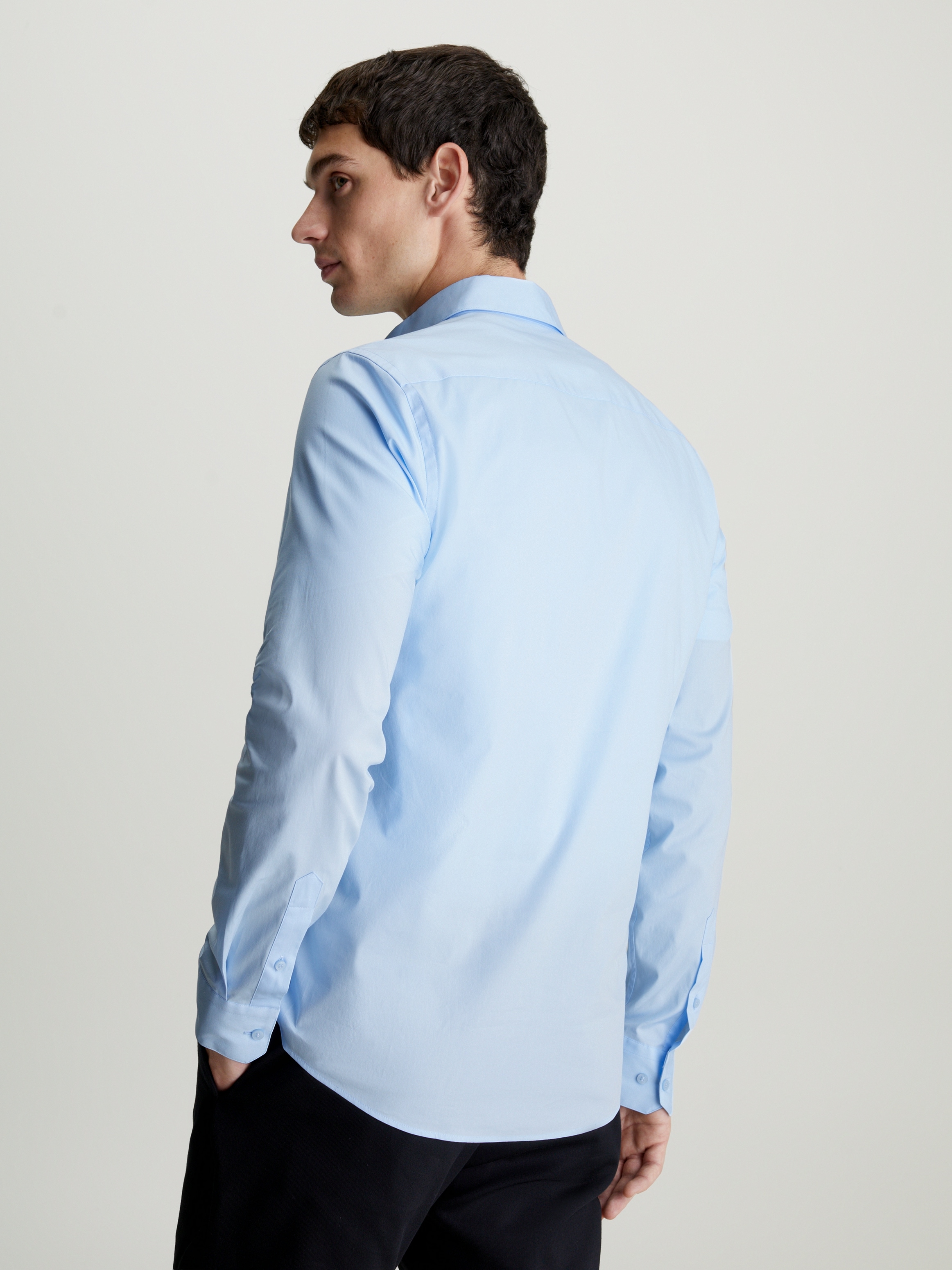 Calvin Klein Businesshemd »STRETCH POPLIN SLIM SHIRT«, mit Calvin Klein Logo auf der Brust