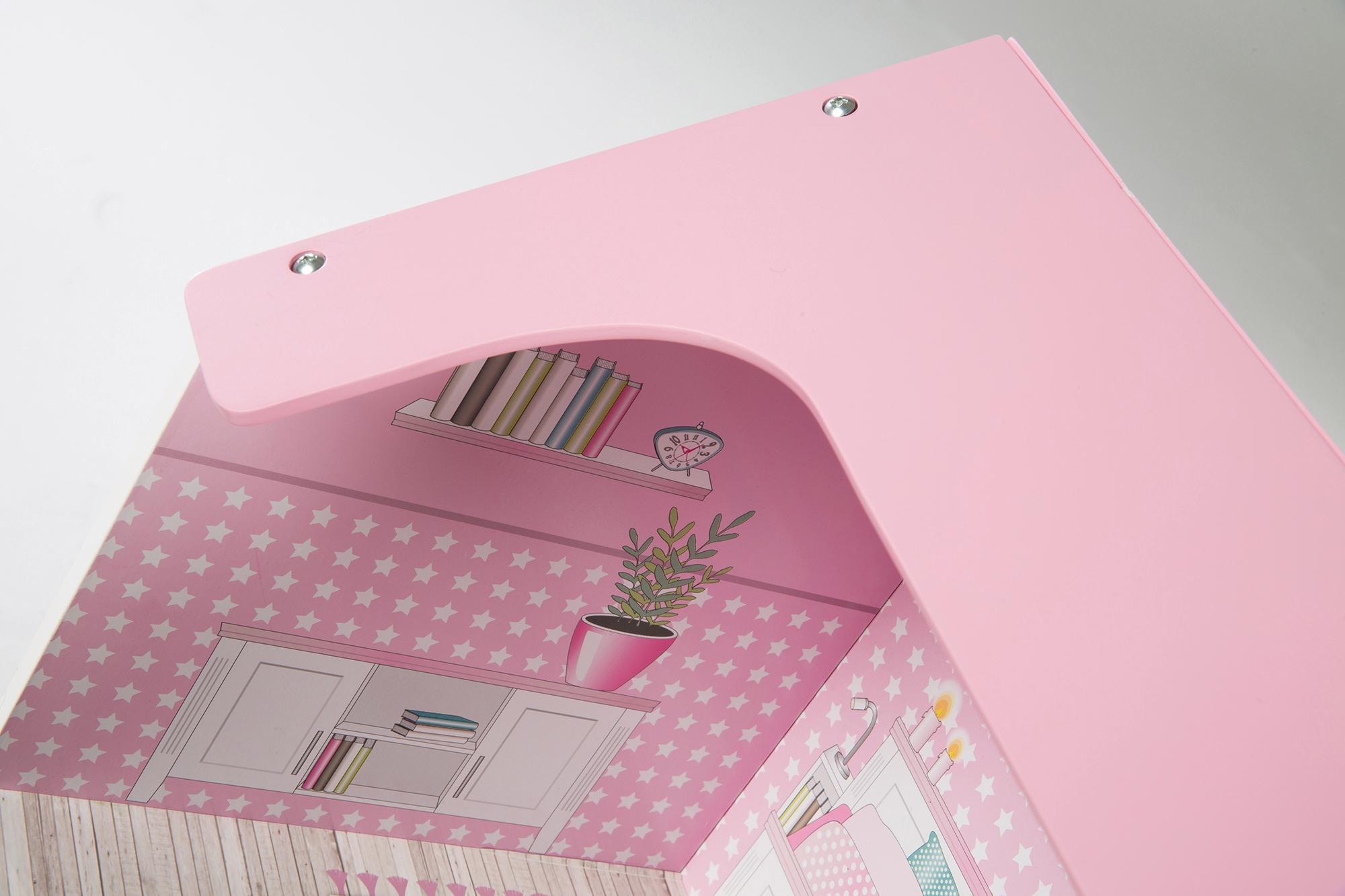 roba® Spielküche »2-in-1, rosa«, mit mehrstöckigem Puppenhaus