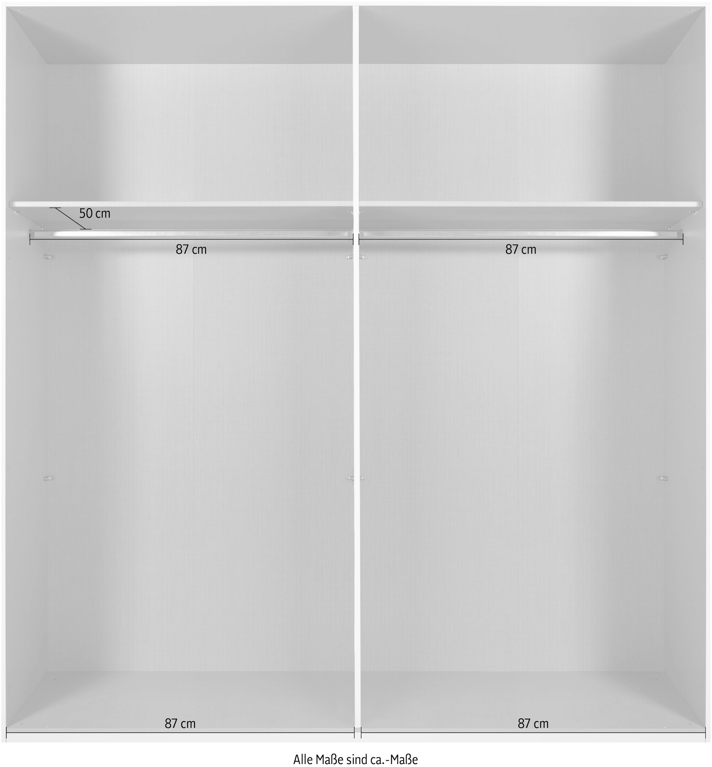 Wimex Kleiderschrank »Tilburg, Metallgriffe, Made in Germany«, (Breite 270cm wahlweise mit 2 oder 3 Türen), mit Schwebetüren, jeweils 1 Glaselement, 180, 225 oder 270cm breit
