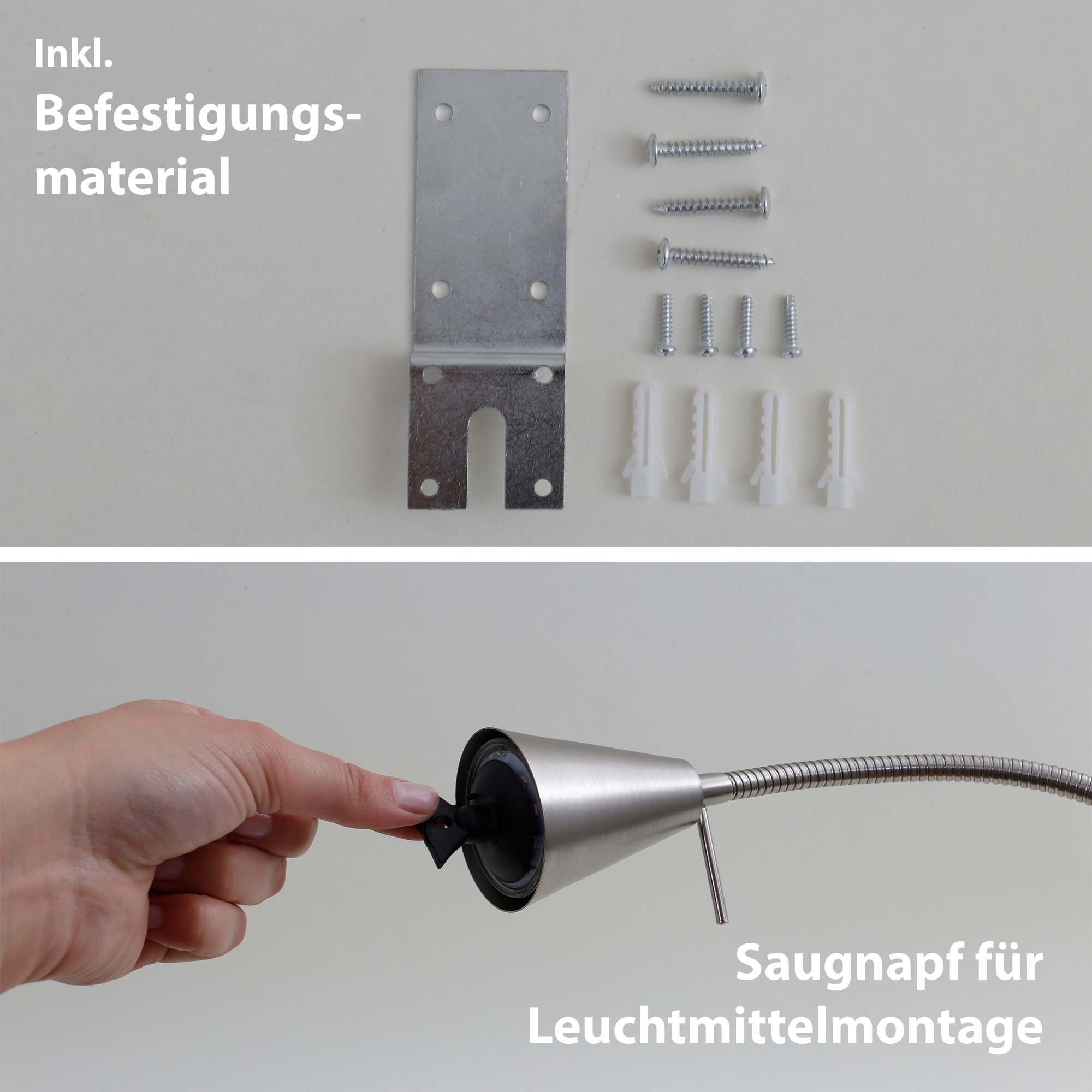 Briloner Leuchten Bettleuchte »TUSO 2er Set LED Bettleuchte Schlafzimmer Wohnzimmer« 2er Set LED Bettleuchte Schlafzimmer Wohnzimmer Matt-Nickel