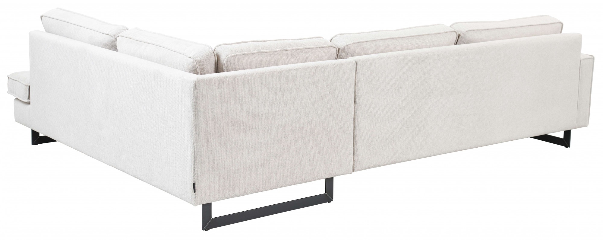 Places of Style Ecksofa »Pinto, 290 cm, Cord, Chenille, Lederoptik, Ottomane links / rechts«, mit Keder, schwarze Metallfüße, Wellenunterfederung
