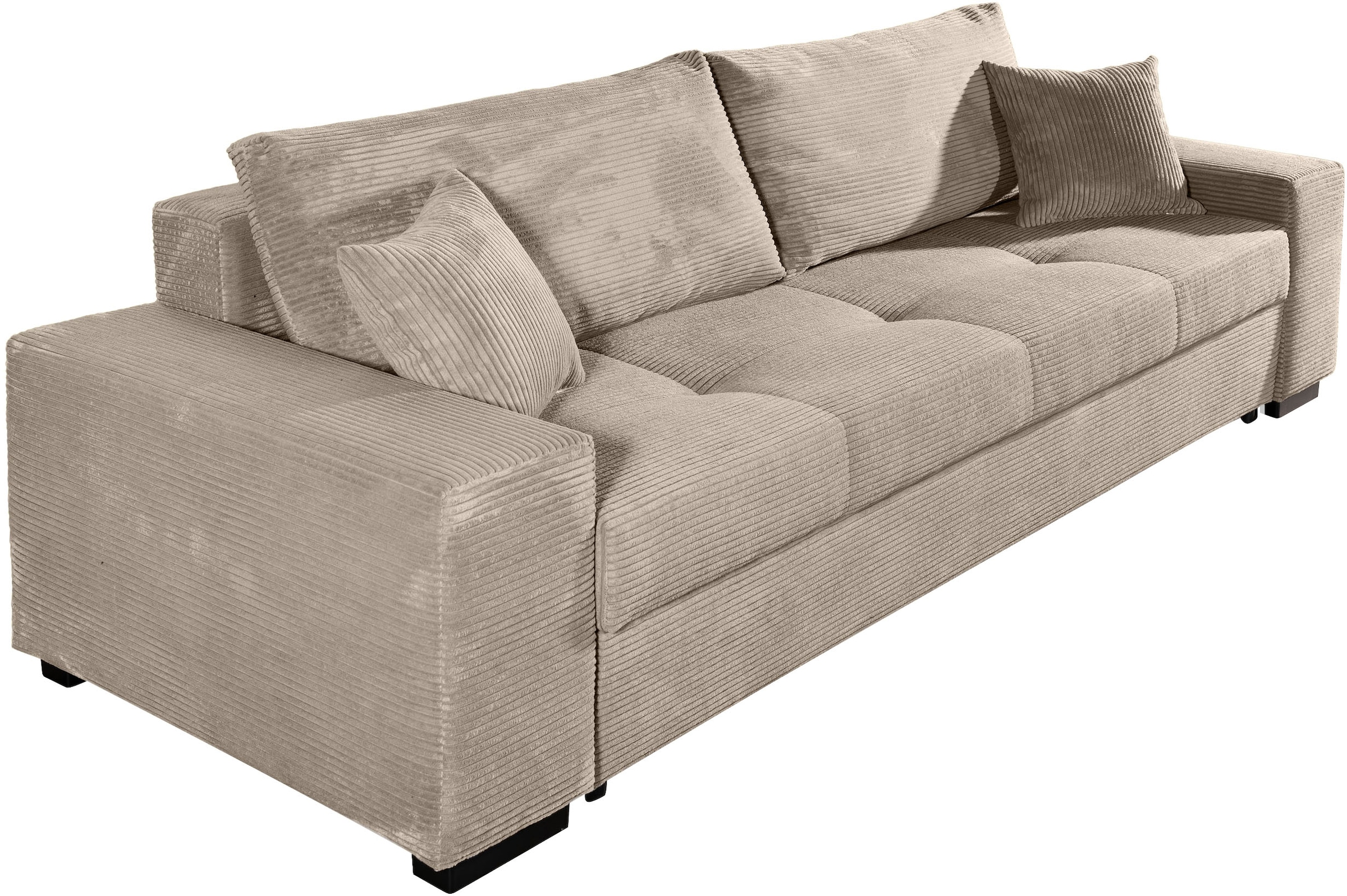COLLECTION AB Schlafsofa »Kreta, B: 248 cm, Liegefl. 137x195 cm« Bettfunktion, Bettkasten & 2 Zierkissen, optional mit Topper