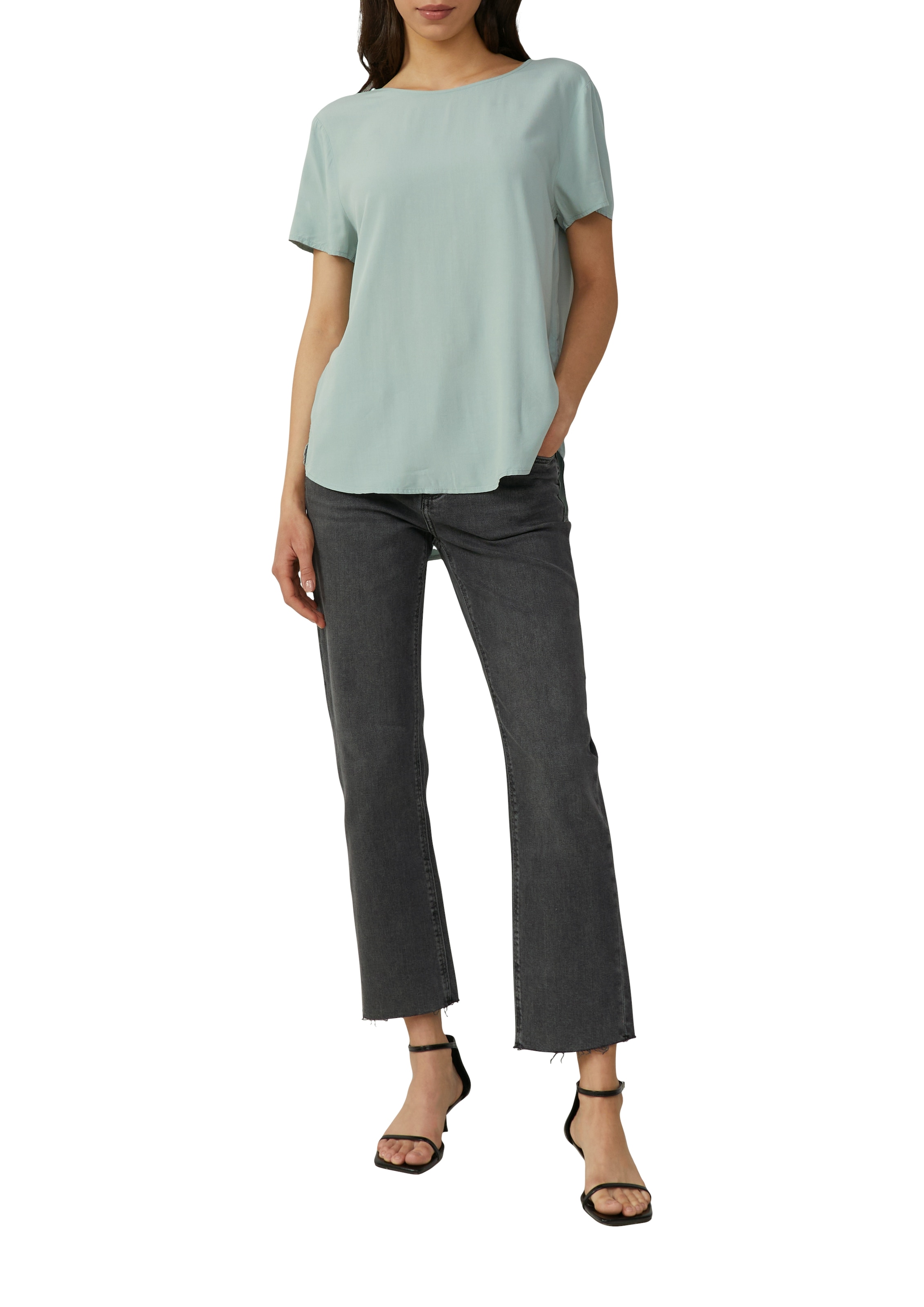 QS Kurzarmbluse mit All-Over Print