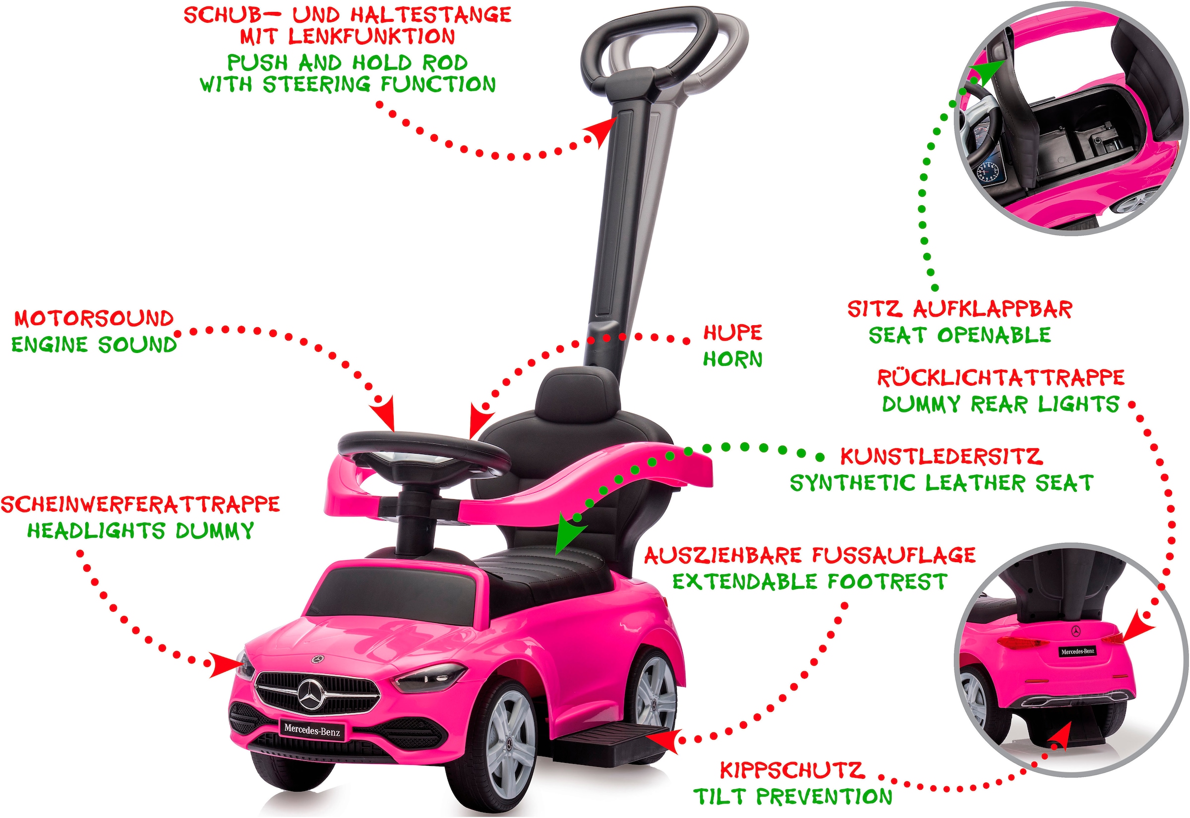 Jamara Rutscherauto »Mercedes-Benz C-Class 3in1« mit Sound