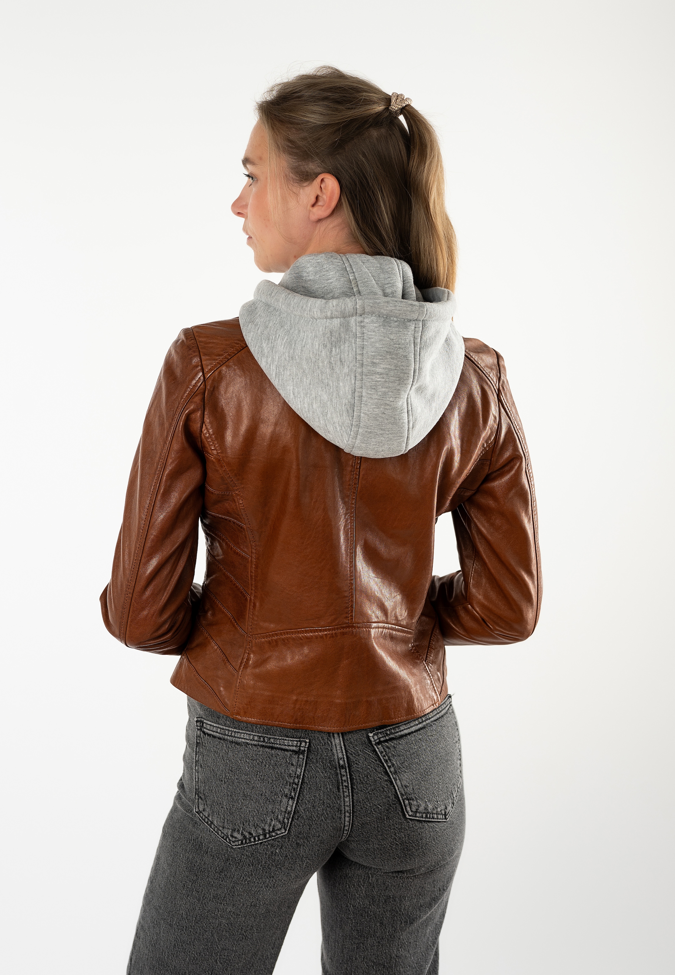 Mauritius Lederjacke »MWAlva« mit Kapuze mit abnehmbarer Kapuze