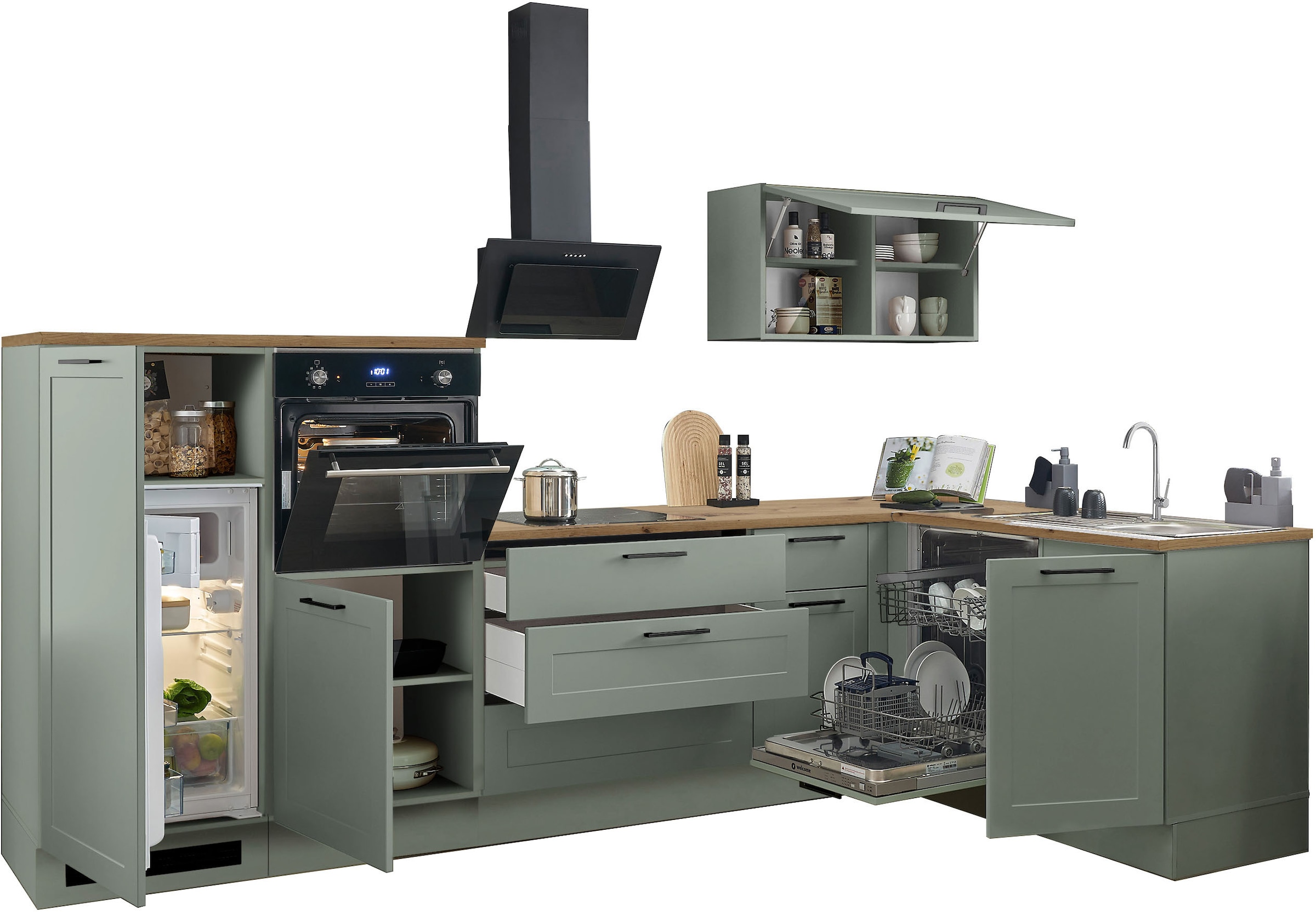 BASIC by Balculina Winkelküche »Marsi« Stellmaße 320x175 cm, wahlweise mit E-Geräten, mit Soft-Close-Funktion