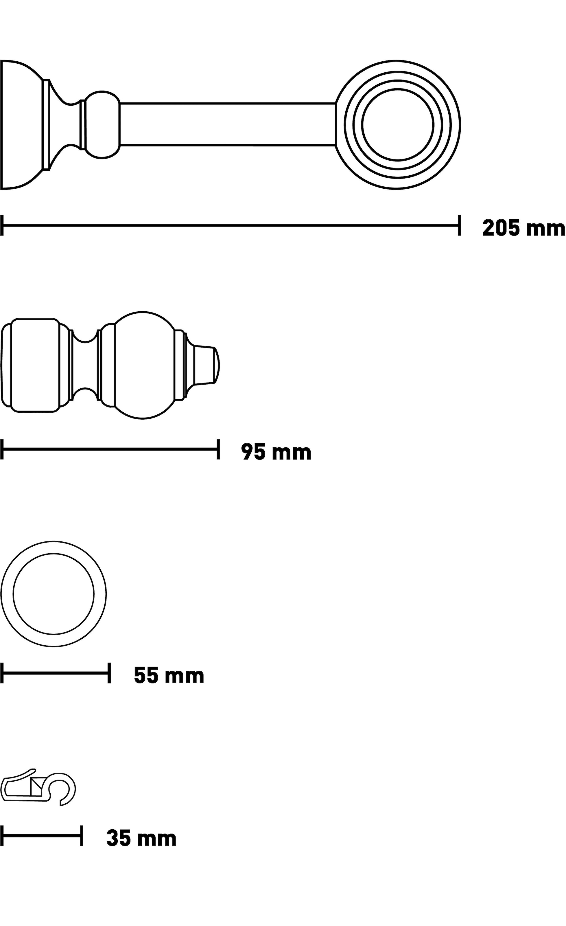 SN DECO GROUP Gardinenstange »Filigrano« 1 läufig-läufig Fixmaß 28 mm, Holz, verschiedene Längen und Farben, Komplettset