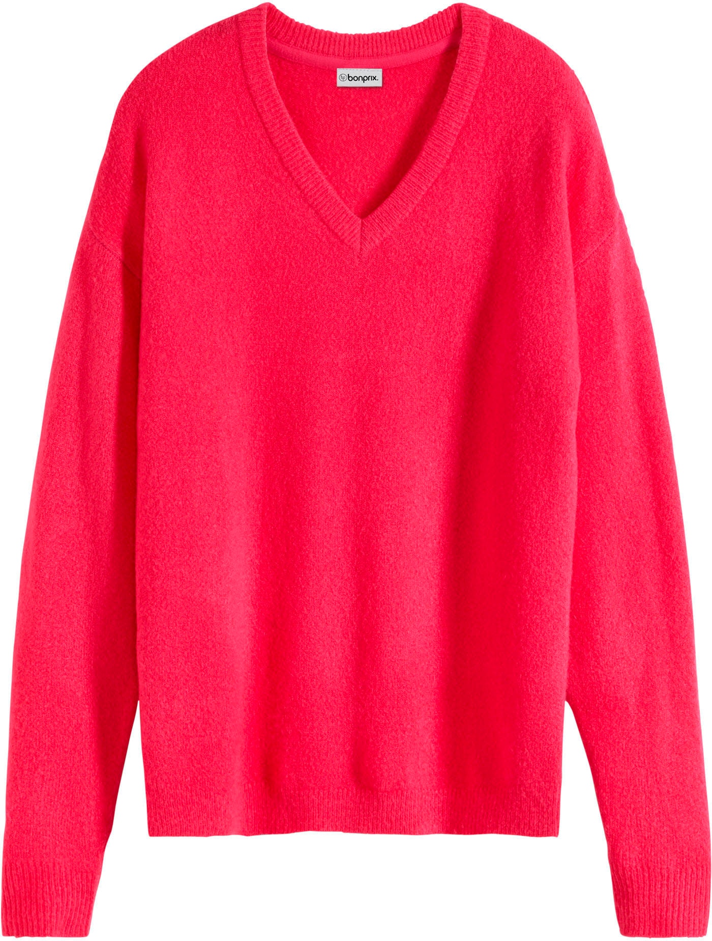 bonprix Strickpullover »Oversize-Strick-Pullover« aus weichem Material, mit V-Ausschnitt, Oversize-Passform