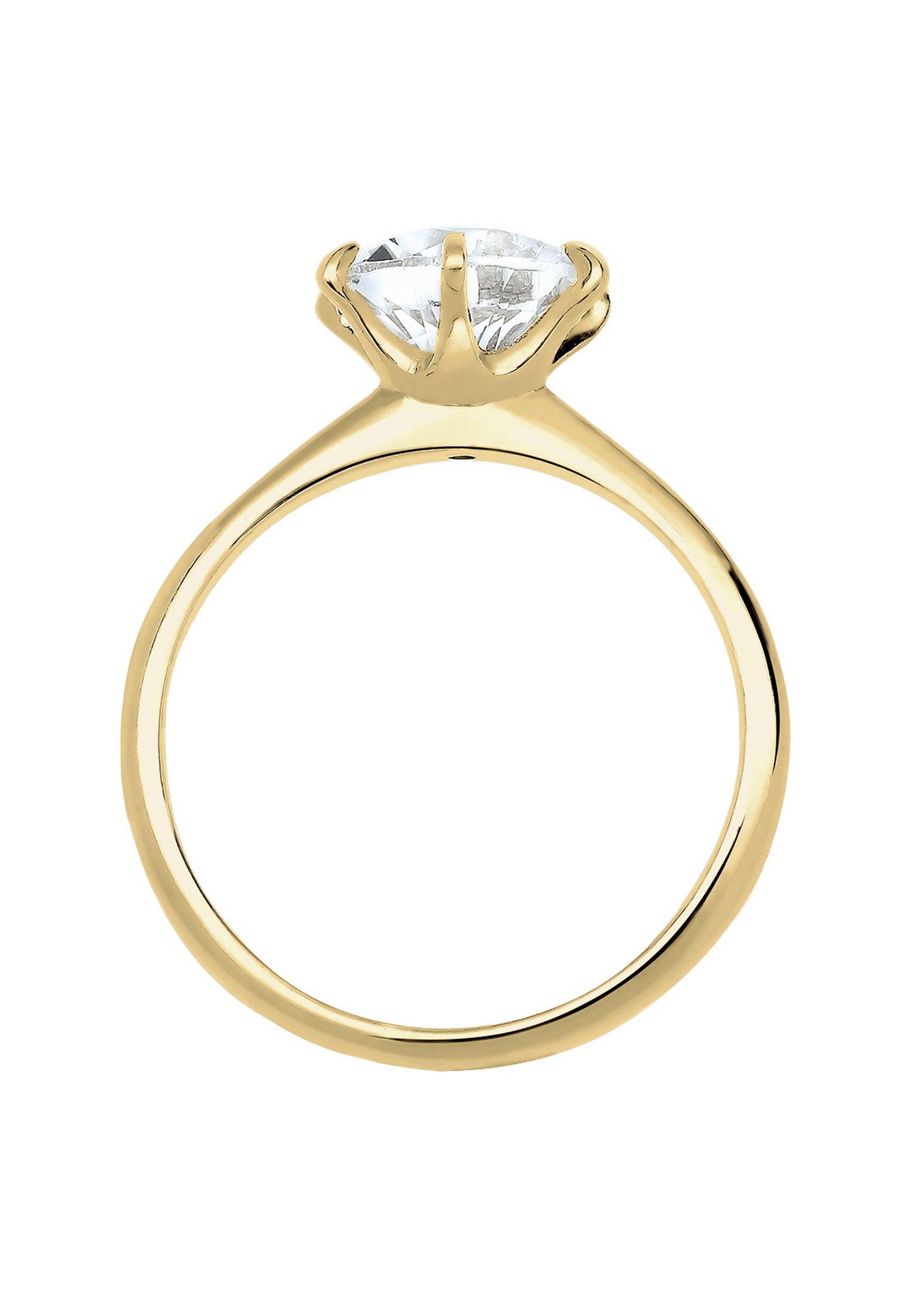 Elli Premium Silberring »Ring Verlobungsring Zirkonia Weiß 375 Gelbgold«