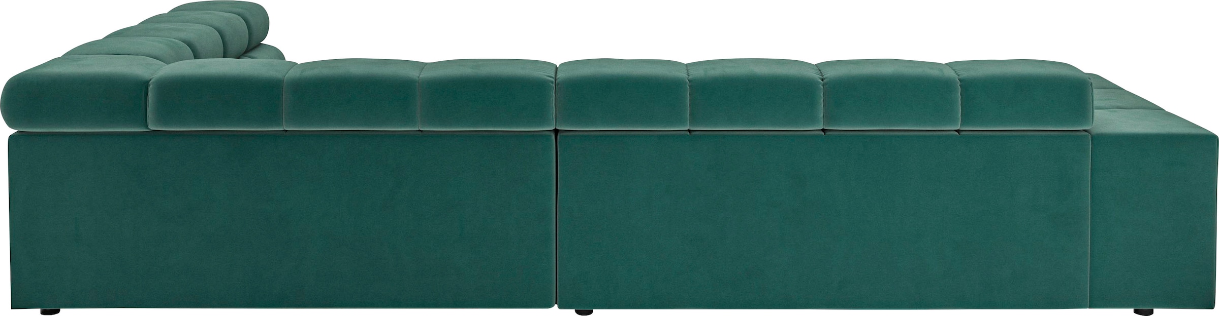 INOSIGN Ecksofa »Ancona incl. Kopfteilverstellung, Zierkissen Breite 319cm, L-Form«, wahlweise motorische Sitztiefenverstellung, auch in Cord + Easy Care