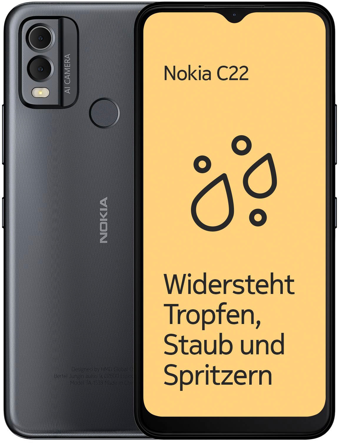 Nokia Smartphone Speicherplatz, Zoll, GB Garantie UNIVERSAL 16,56 64 XXL »C22, ➥ Jahre Kamera 13 3 2+64GB«, cm/6,52 | MP Sand
