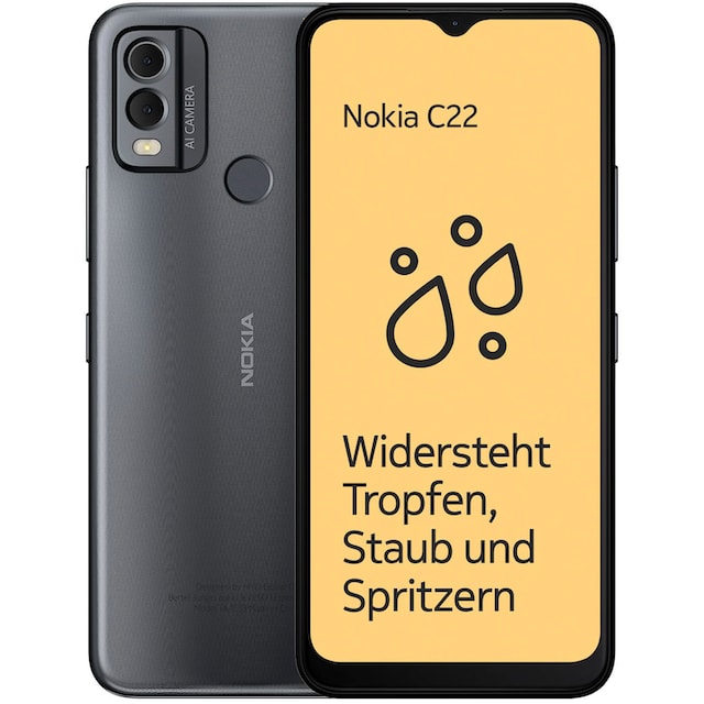 Nokia Smartphone »C22, 2+64GB«, Sand, 16,56 cm/6,52 Zoll, 64 GB  Speicherplatz, 13 MP Kamera ➥ 3 Jahre XXL Garantie | UNIVERSAL