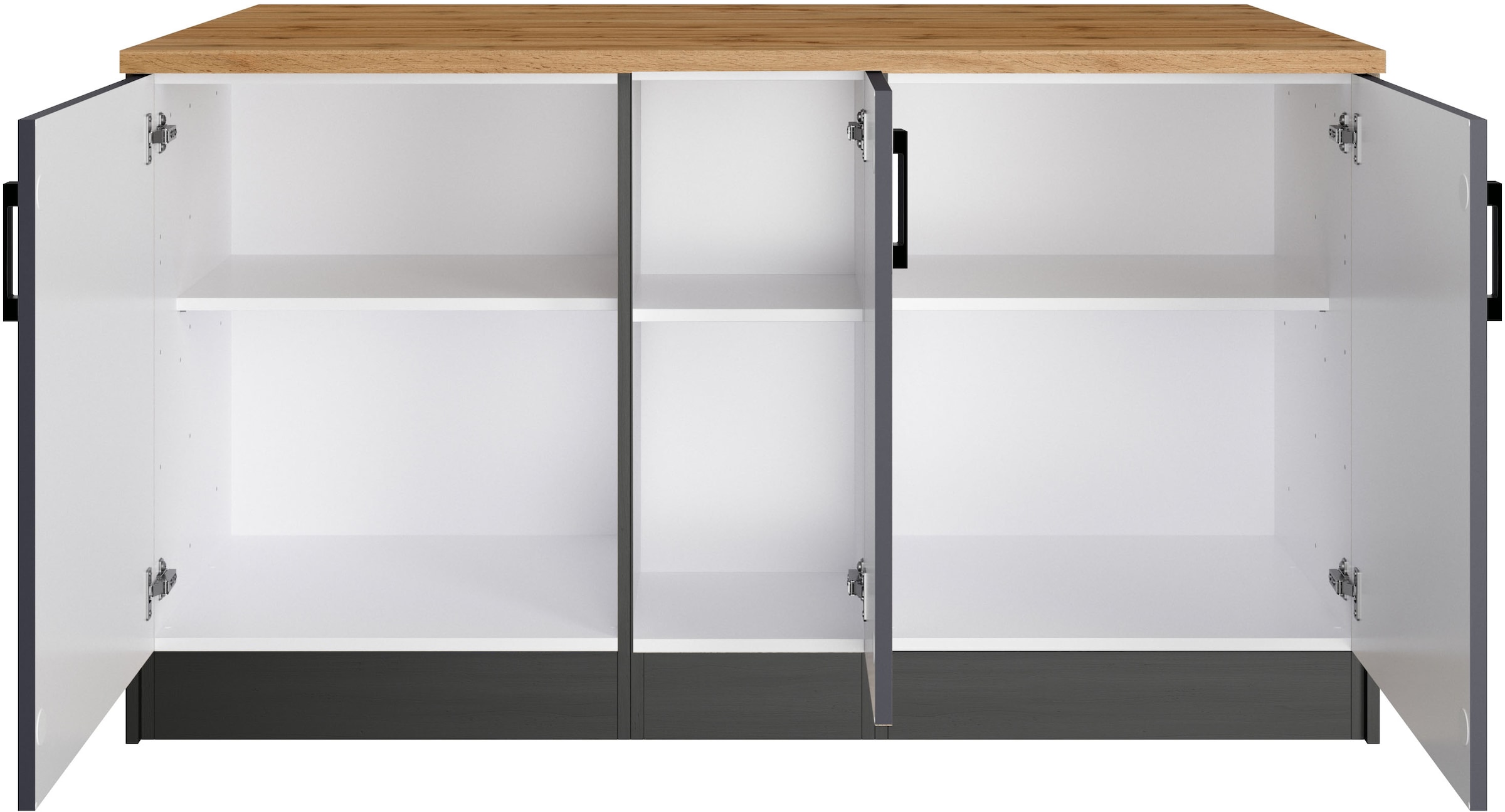 KOCHSTATION Kücheninsel »KS-Toronto«, Breite 153 cm, MDF-Fronten, Flaschenregal