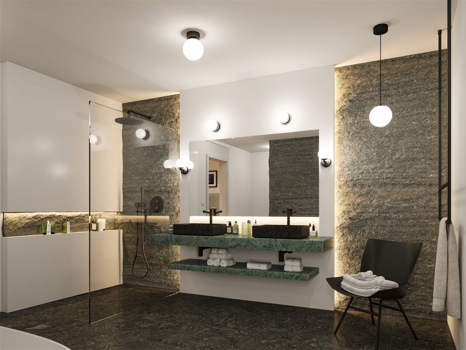 Paulmann LED Wandleuchte »Selection Bathroom Gove IP44 5W 3000K Satin, Glas/Metall«, 1 flammig
