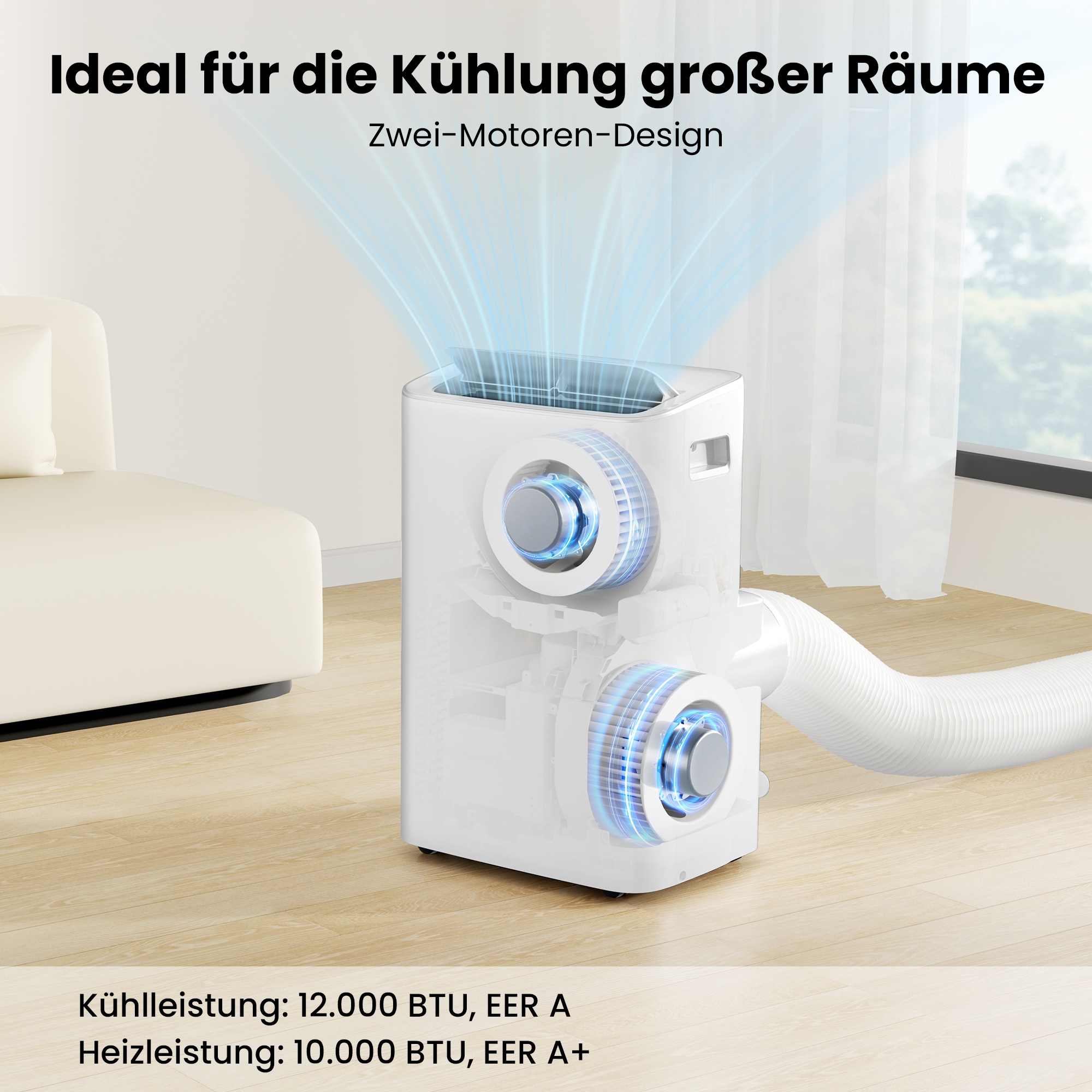 comfee 4-in-1-Klimagerät »CPPXE-12HRN7; Kühlen, Heizen und Entfeuchten und Ventilieren« für Räume bis zu 43m², APP-Fähig