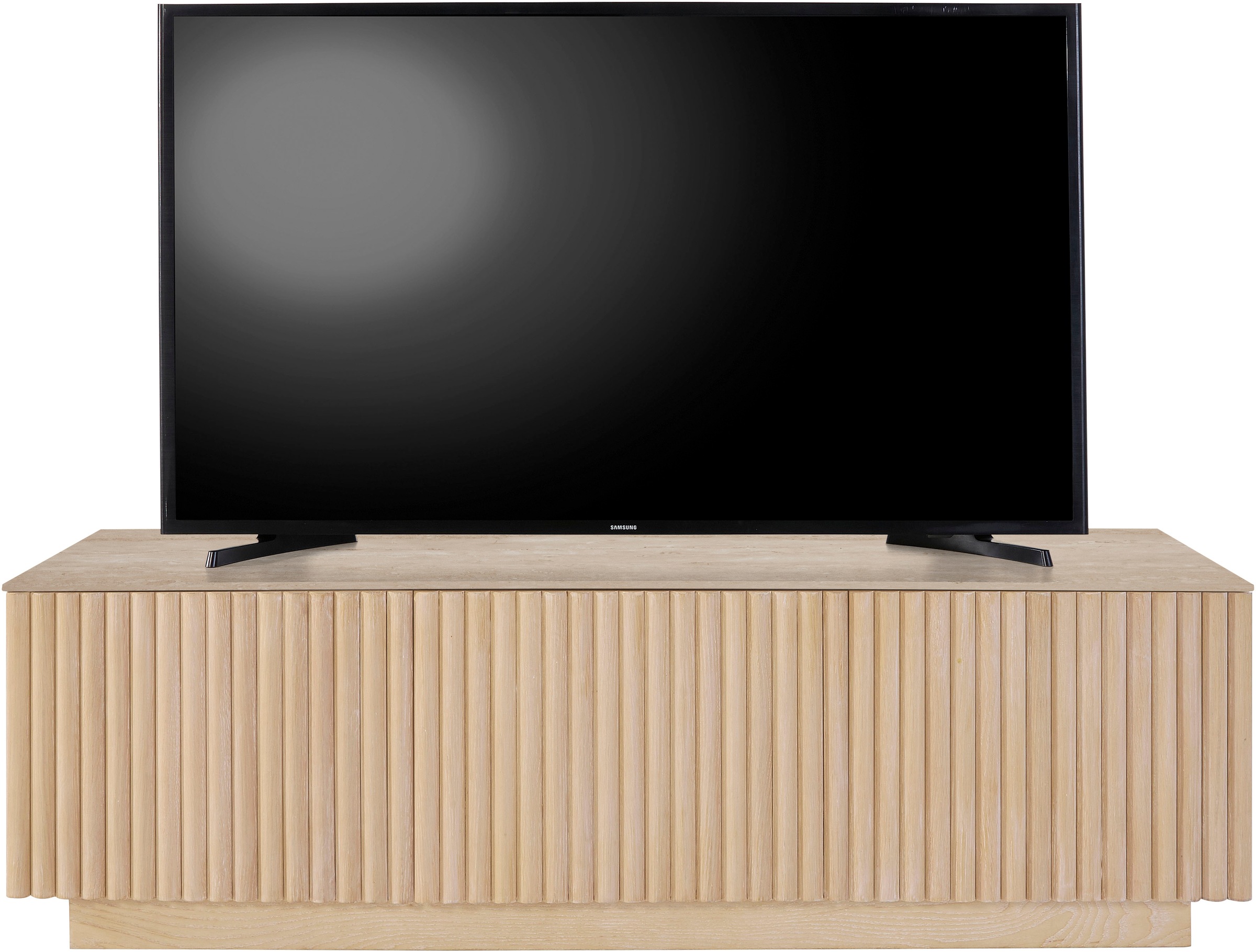 homsy by Ana Johnson TV-Schrank »Solva« Holzoptik aus Esche, geriffelte Front, Keramikplatte, Breite 138 cm
