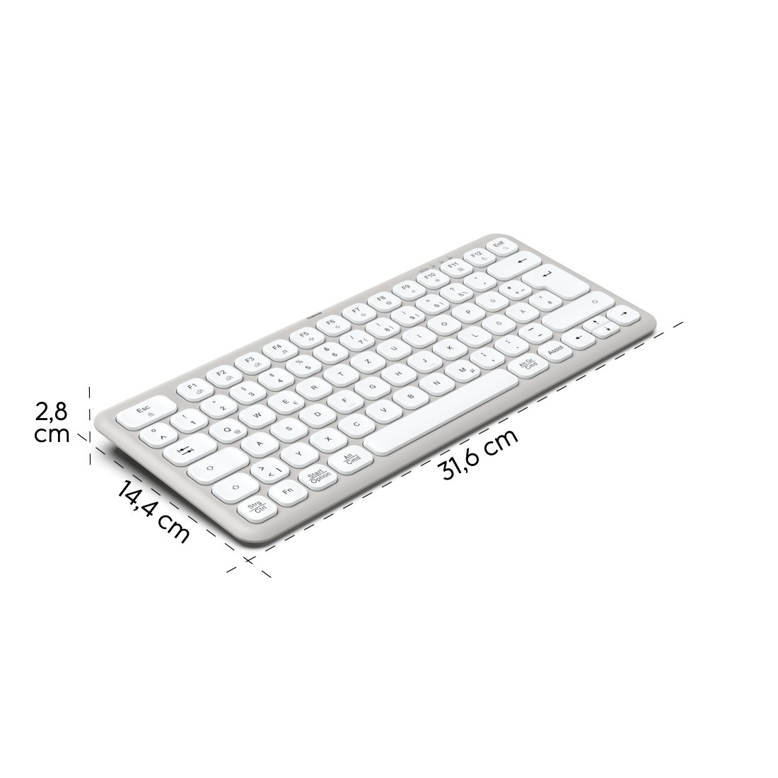 Hama Tastatur »Tastatur WK-500 (kabellos, QUERTZ, Multi-Device, klein)« (ausklappbare Füße)
