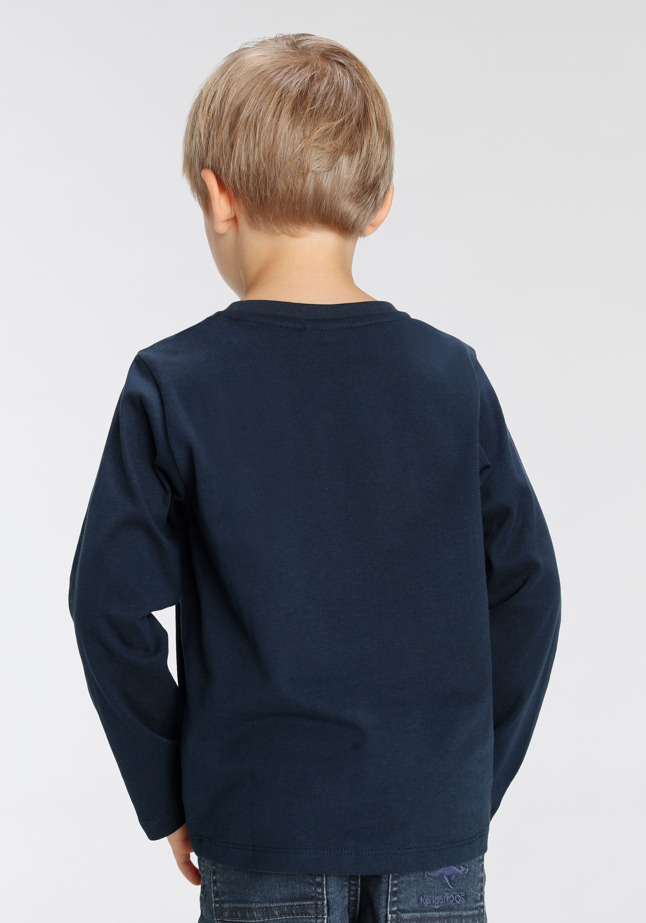 KangaROOS Langarmshirt »für kleine Jungen«, Langarm, Basic-Passform, bedruckt, Rundhalsausschnitt