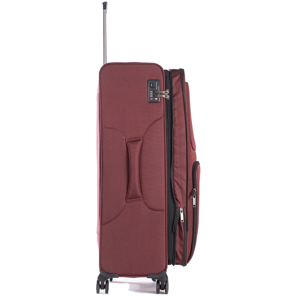 Stratic Weichgepäck-Trolley »Bendigo Light + L, redwine«, 4 Rollen