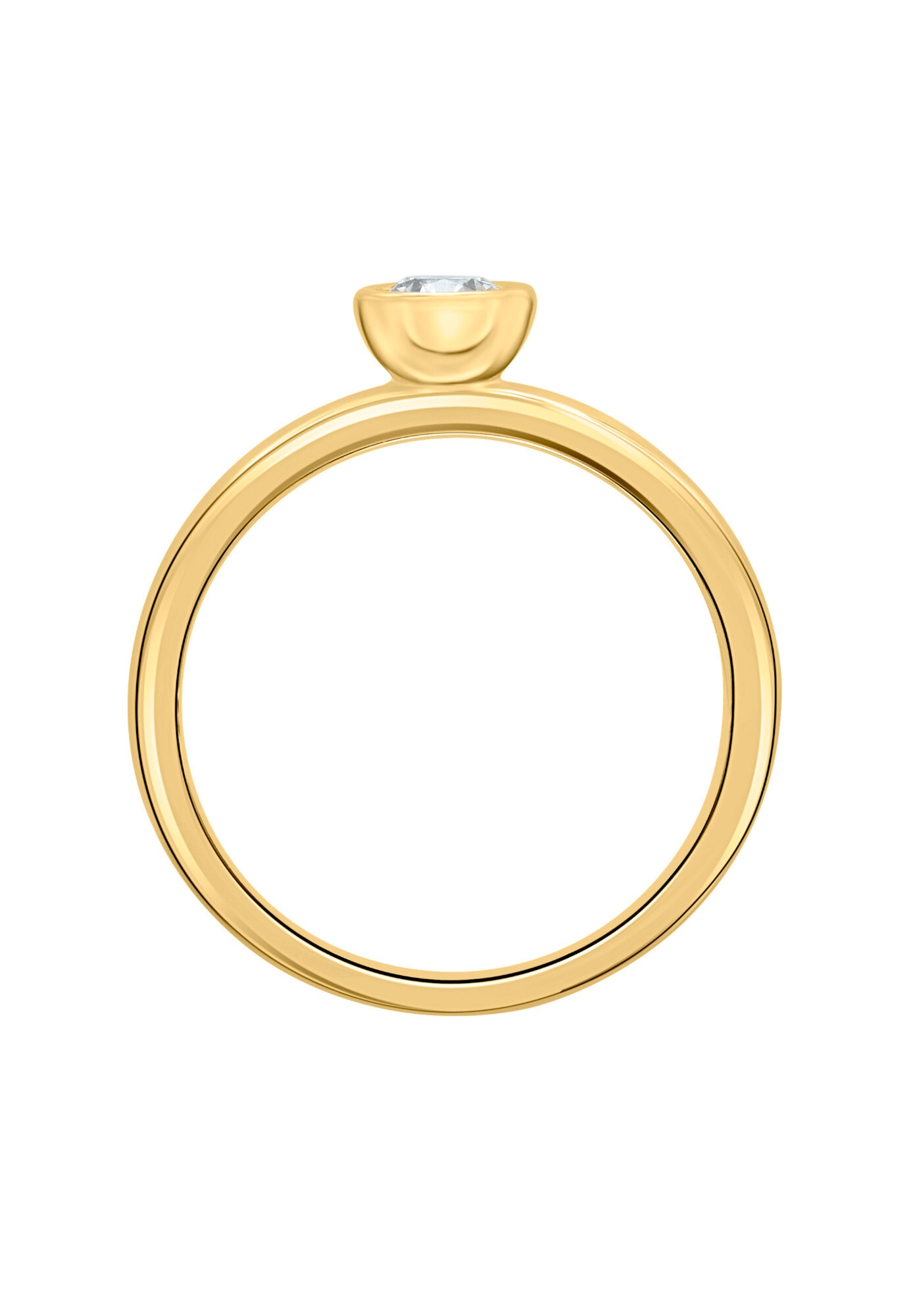 ONE ELEMENT Diamantring »0.1 ct Diamant Brillant Zarge Ring aus 585 Gelbgold«