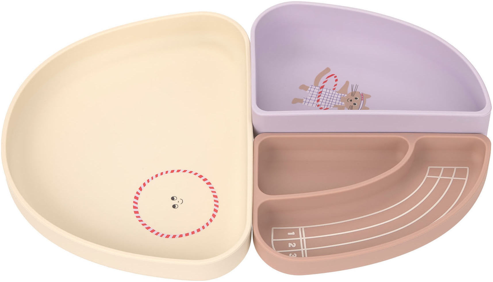 LÄSSIG Kindergeschirr-Set »Tiny Team Cat, Silikon«