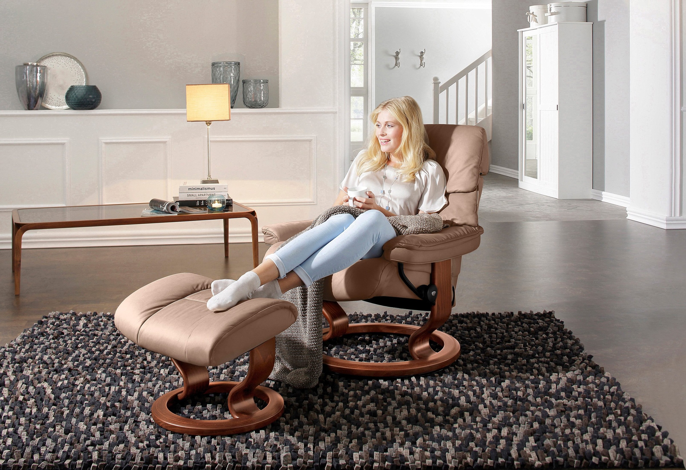 Stressless® Relaxsessel »Ruby«, mit Classic Base, Größe M, Gestell Eiche, Wenge, Braun & Schwarz