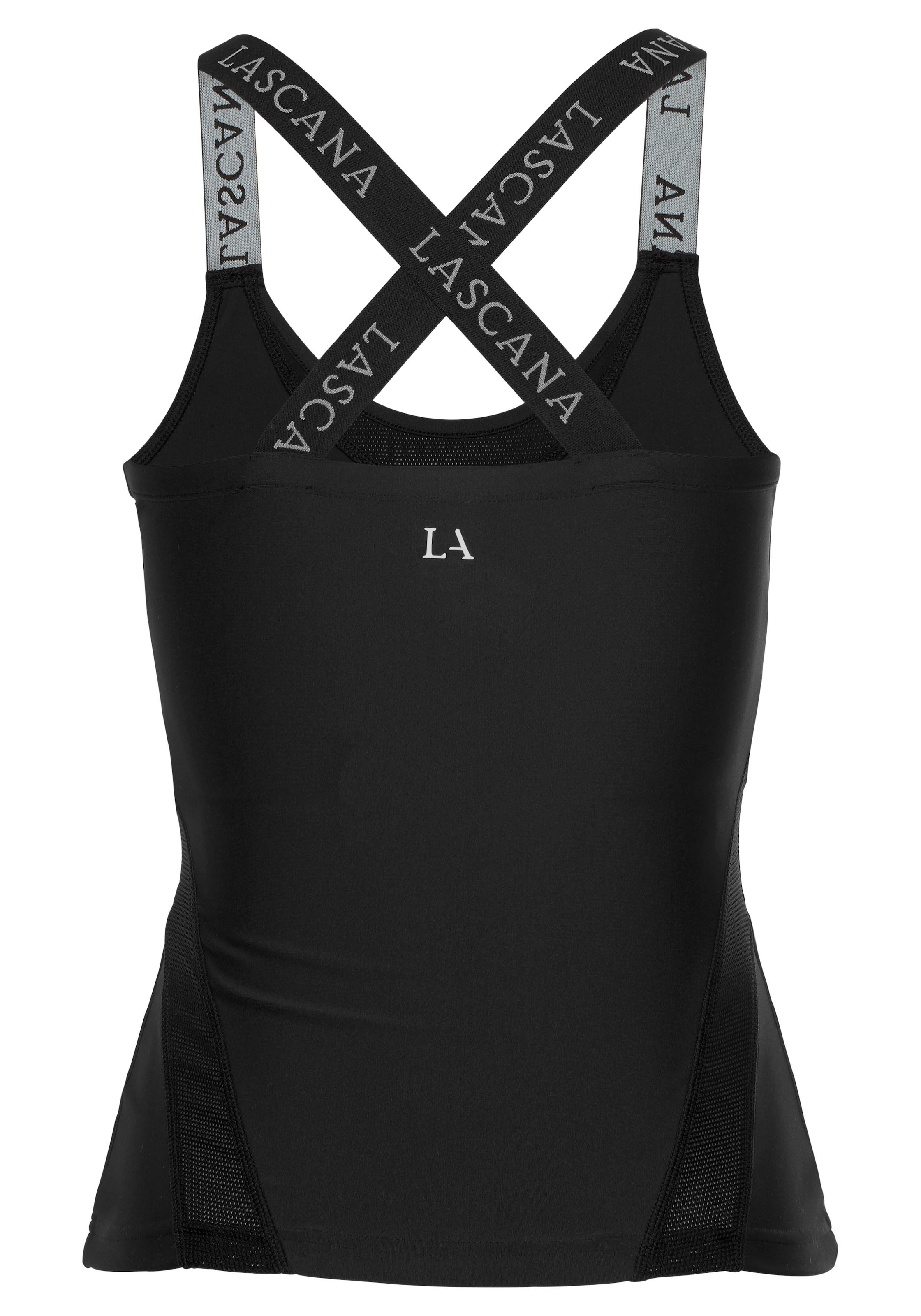 LASCANA ACTIVE Funktionsshirt, mit elastischen Trägern und Mesh