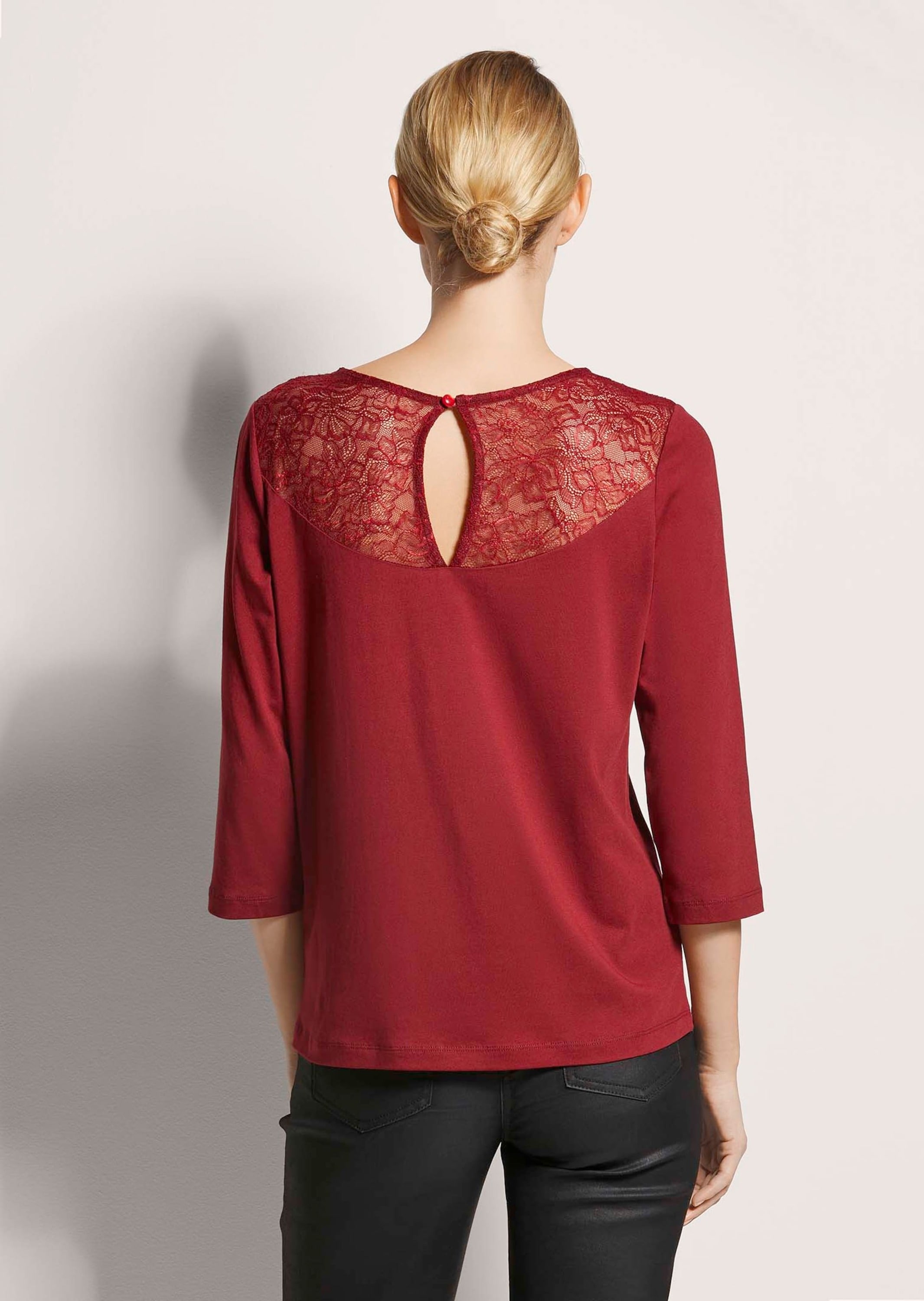 MADELEINE Kurzarmshirt »Shirt mit Spitze Rundhals-Shirt mit Spitze«