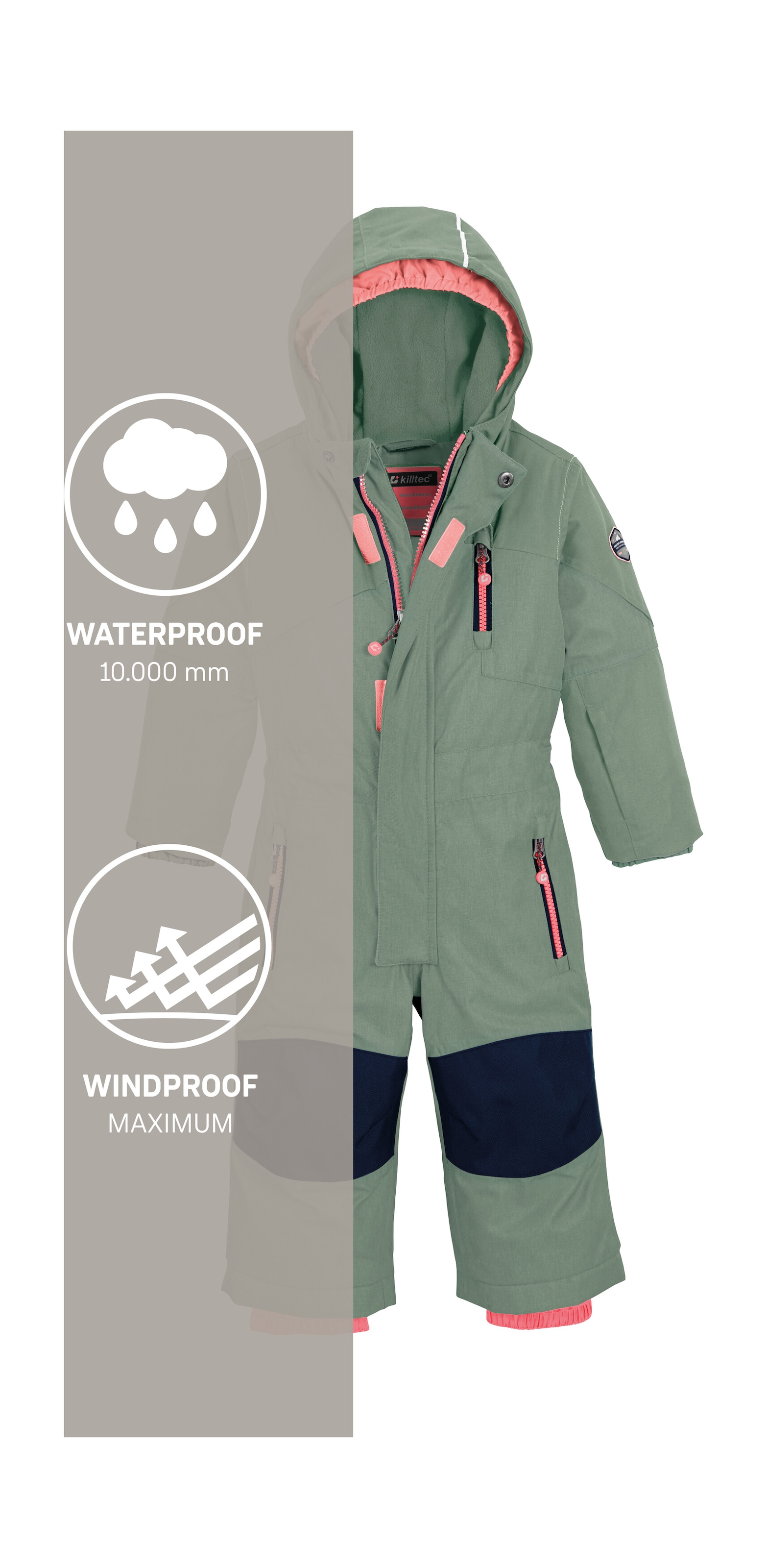 Killtec Skianzug »Kesley Mini«, Skioverall, wind- und wasserdicht, innen warmes Fleece