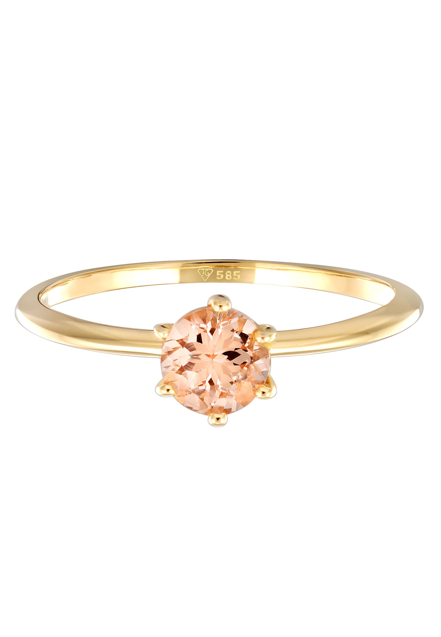 Elli Premium Silberring »Ring Morganit Solitär Verlobungsring 585 Gelbgold«