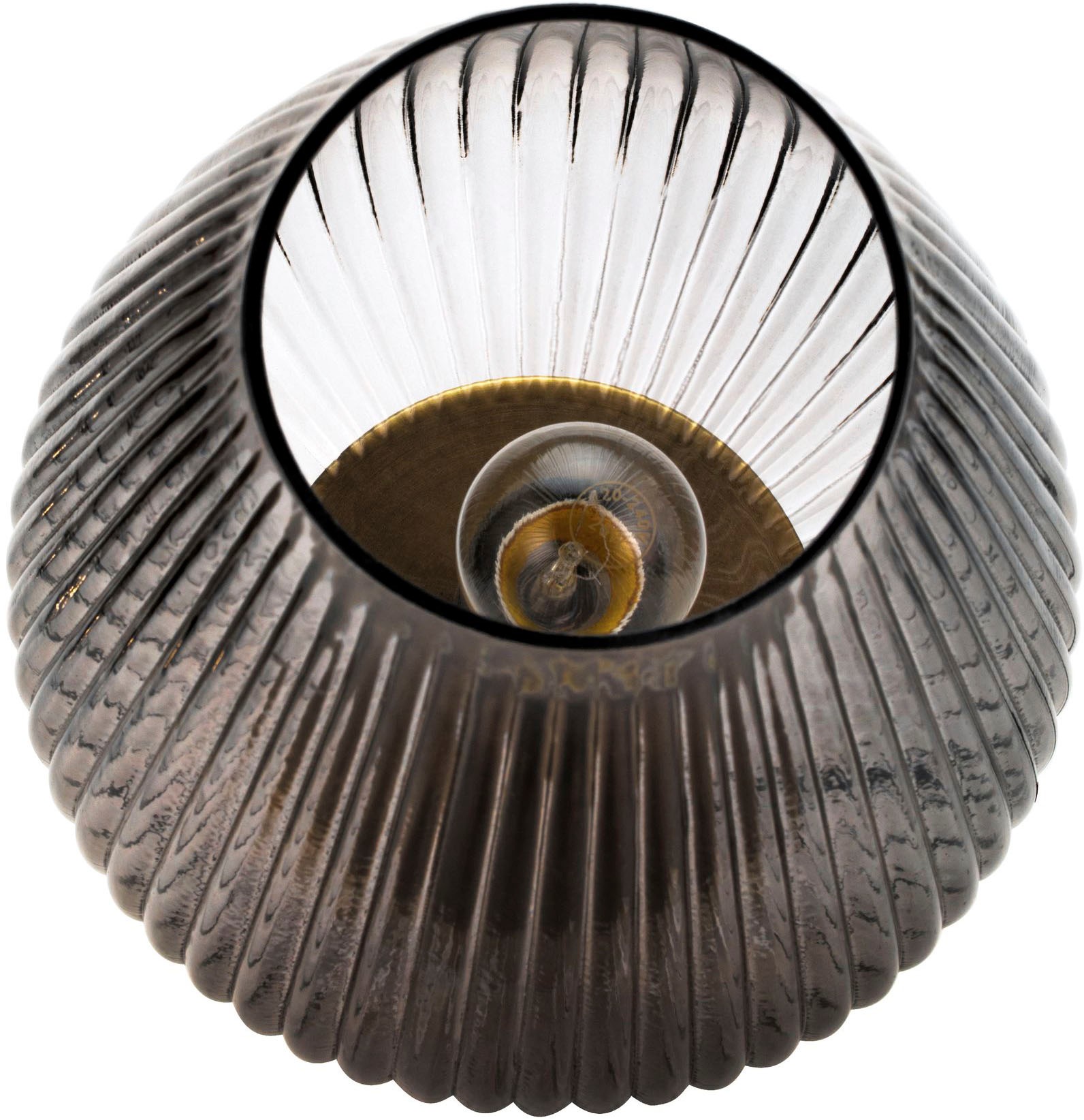 Pauleen Tischleuchte »Crystal Gloom«, 1 flammig, Leuchtmittel E14 | ohne Leuchtmittel, E14, Rauchglas, Messing, Glas, Metall